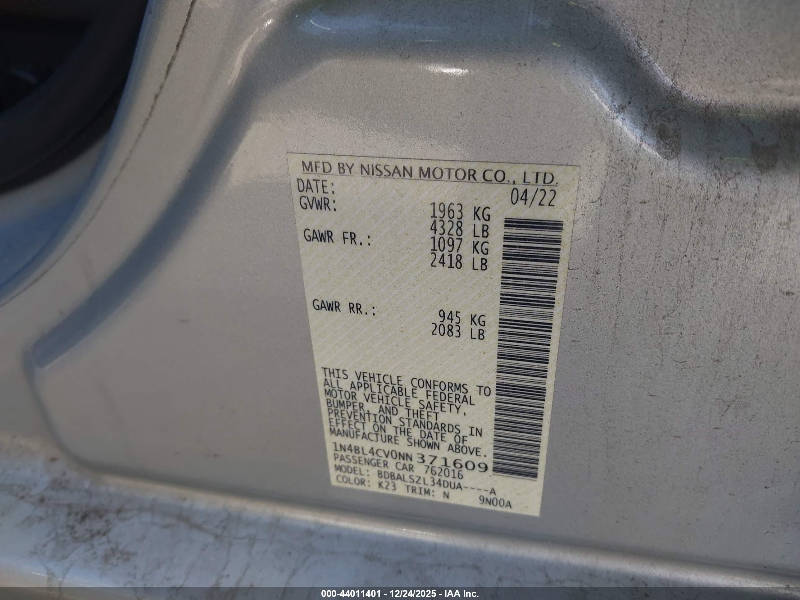 NISSAN ALTIMA image 9