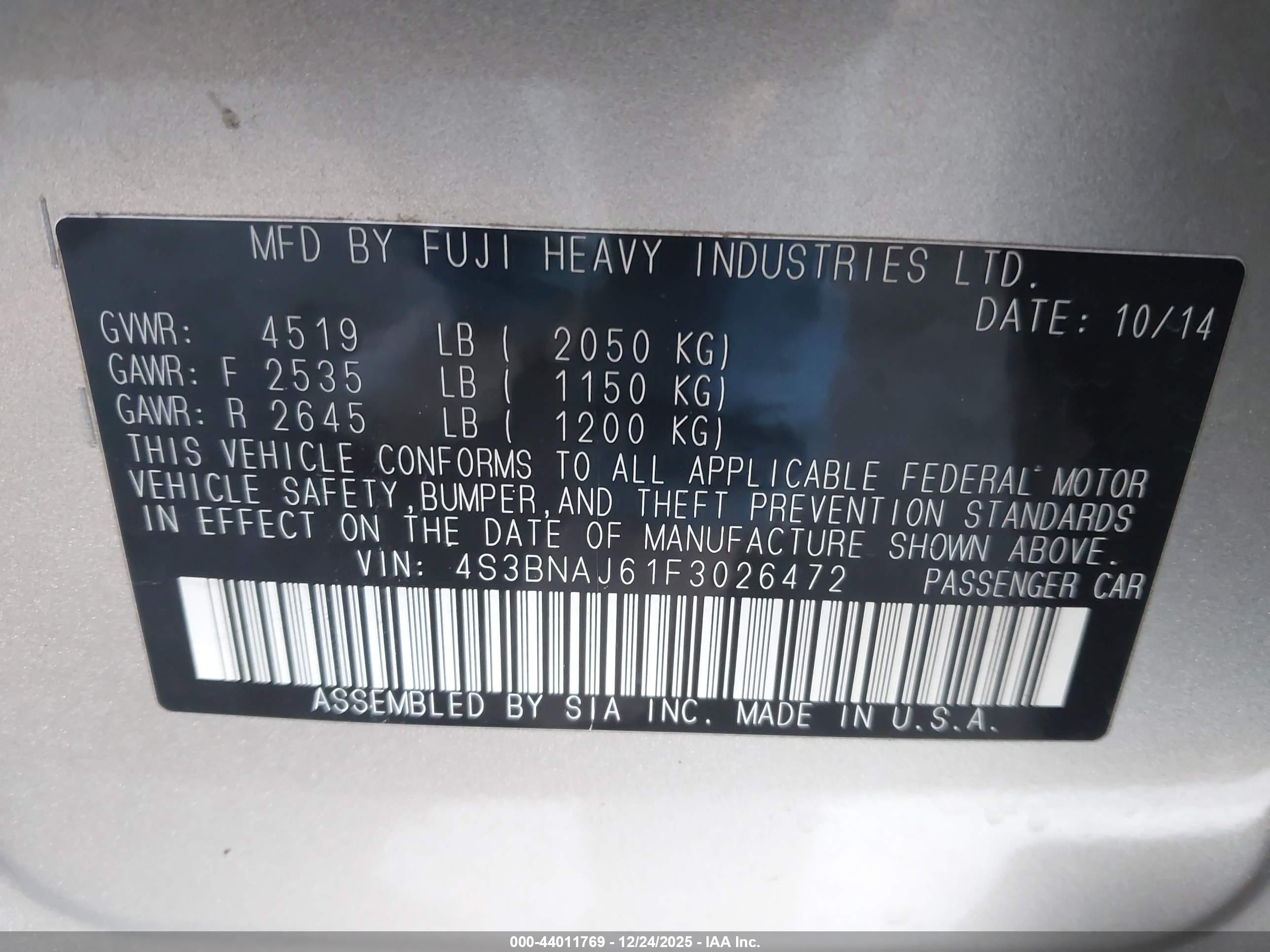 SUBARU LEGACY image 9