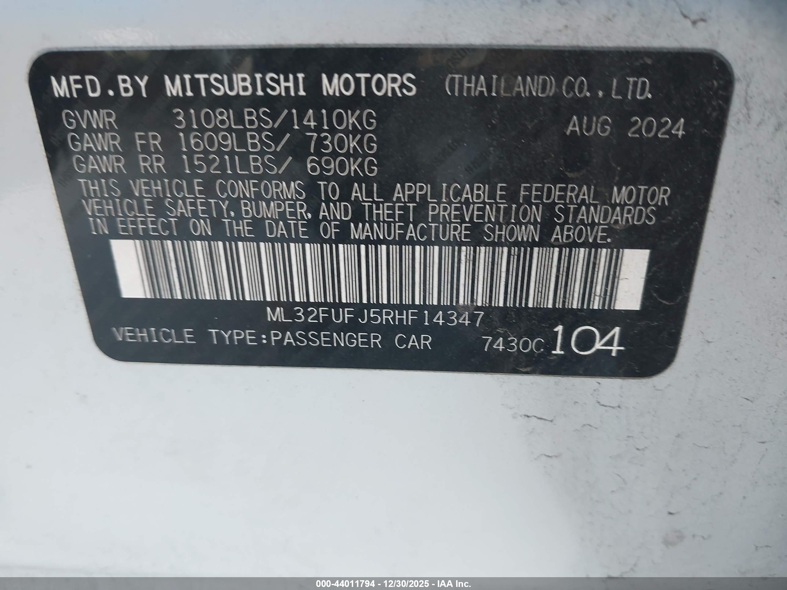 MITSUBISHI MIRAGE image 9