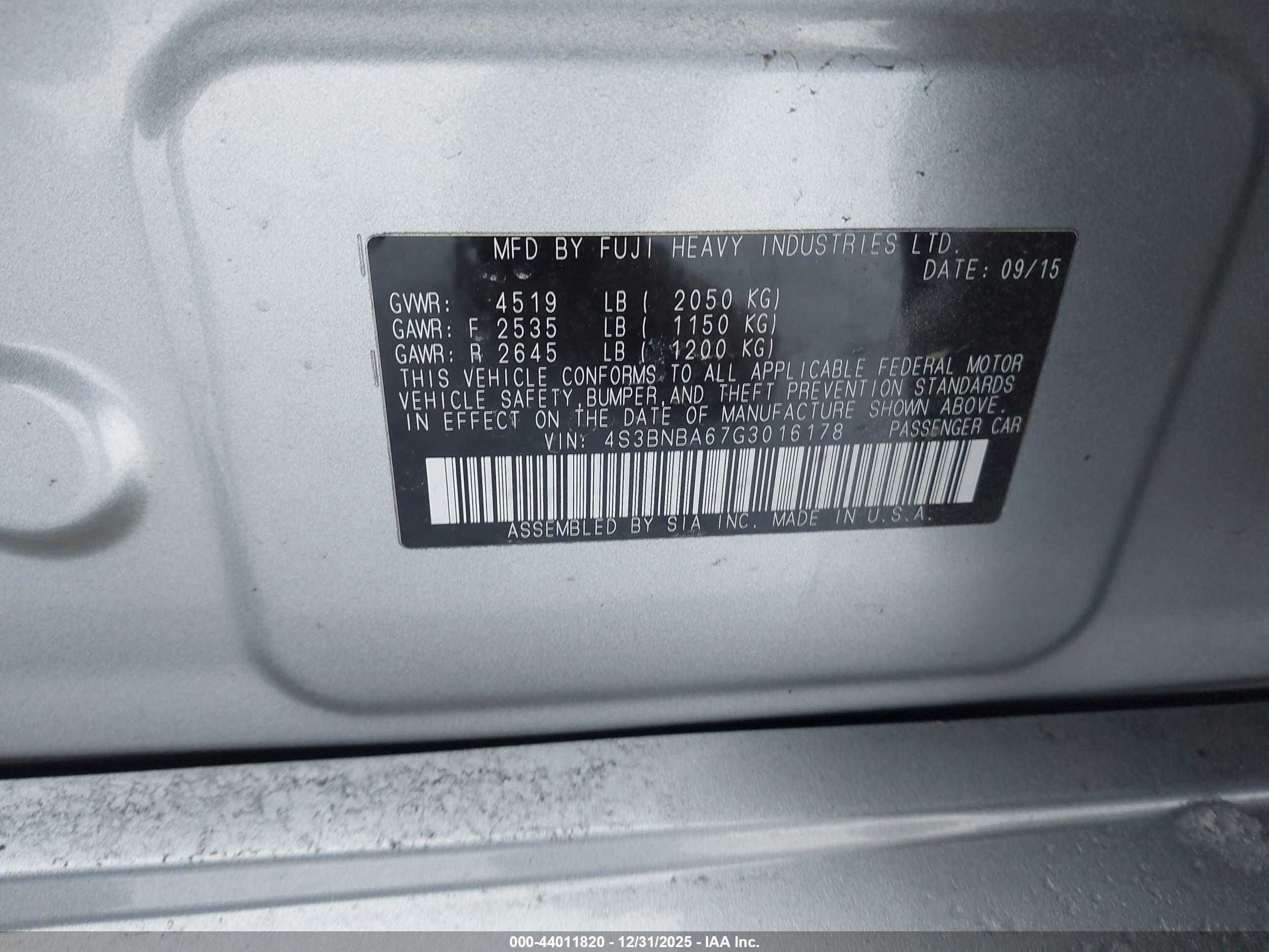SUBARU LEGACY image 9