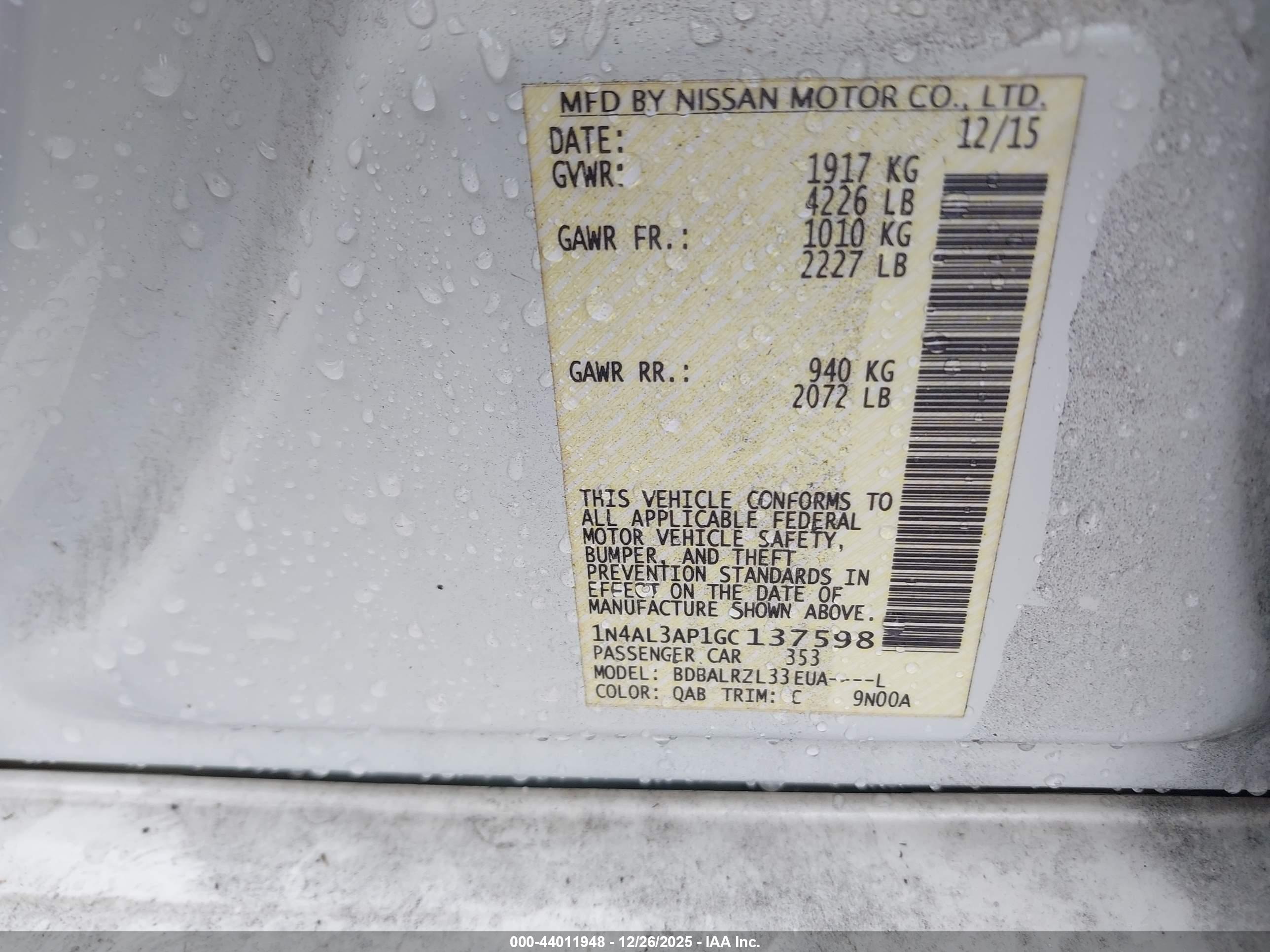 NISSAN ALTIMA image 9