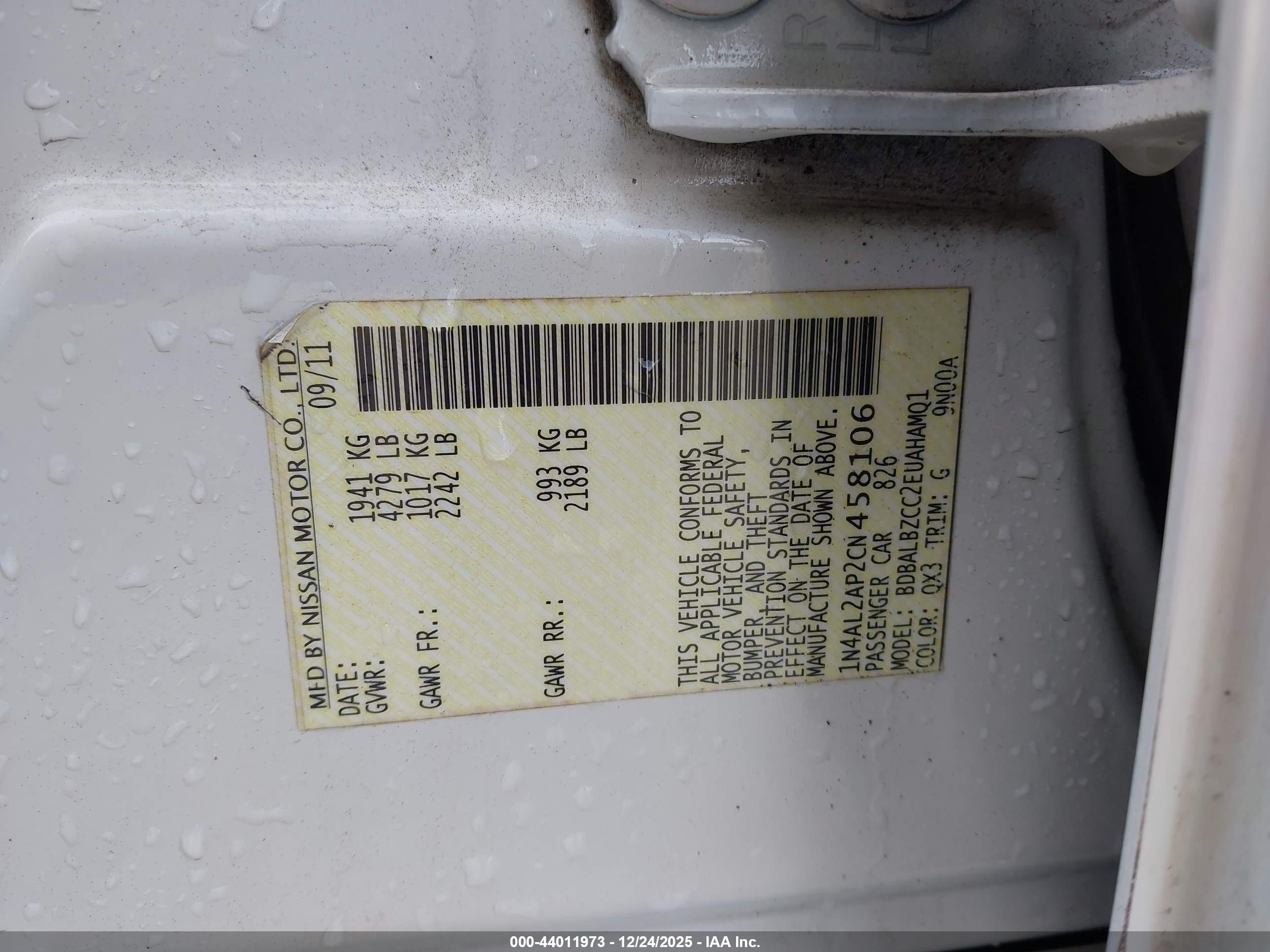 NISSAN ALTIMA image 9