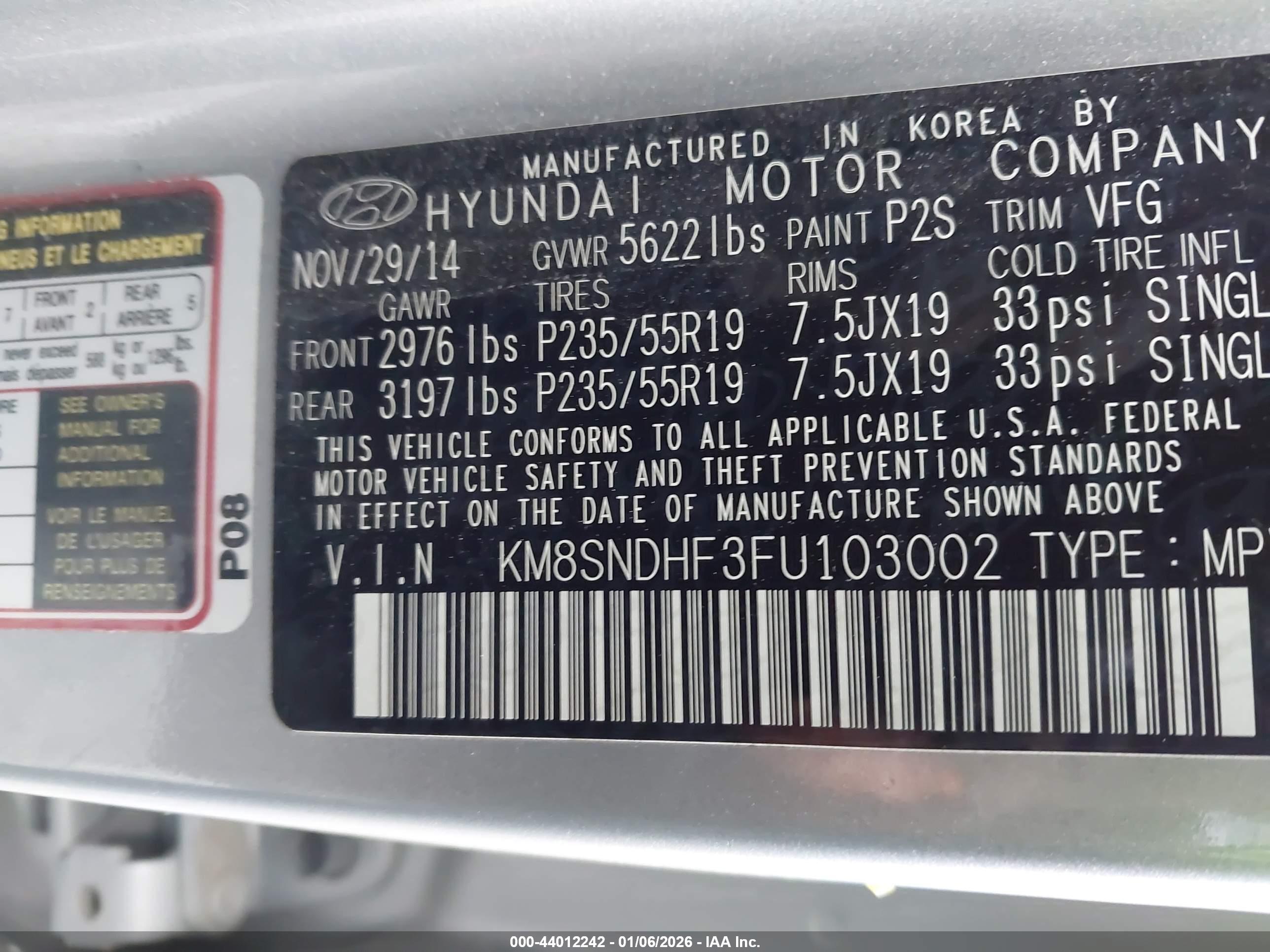 HYUNDAI SANTA image 9