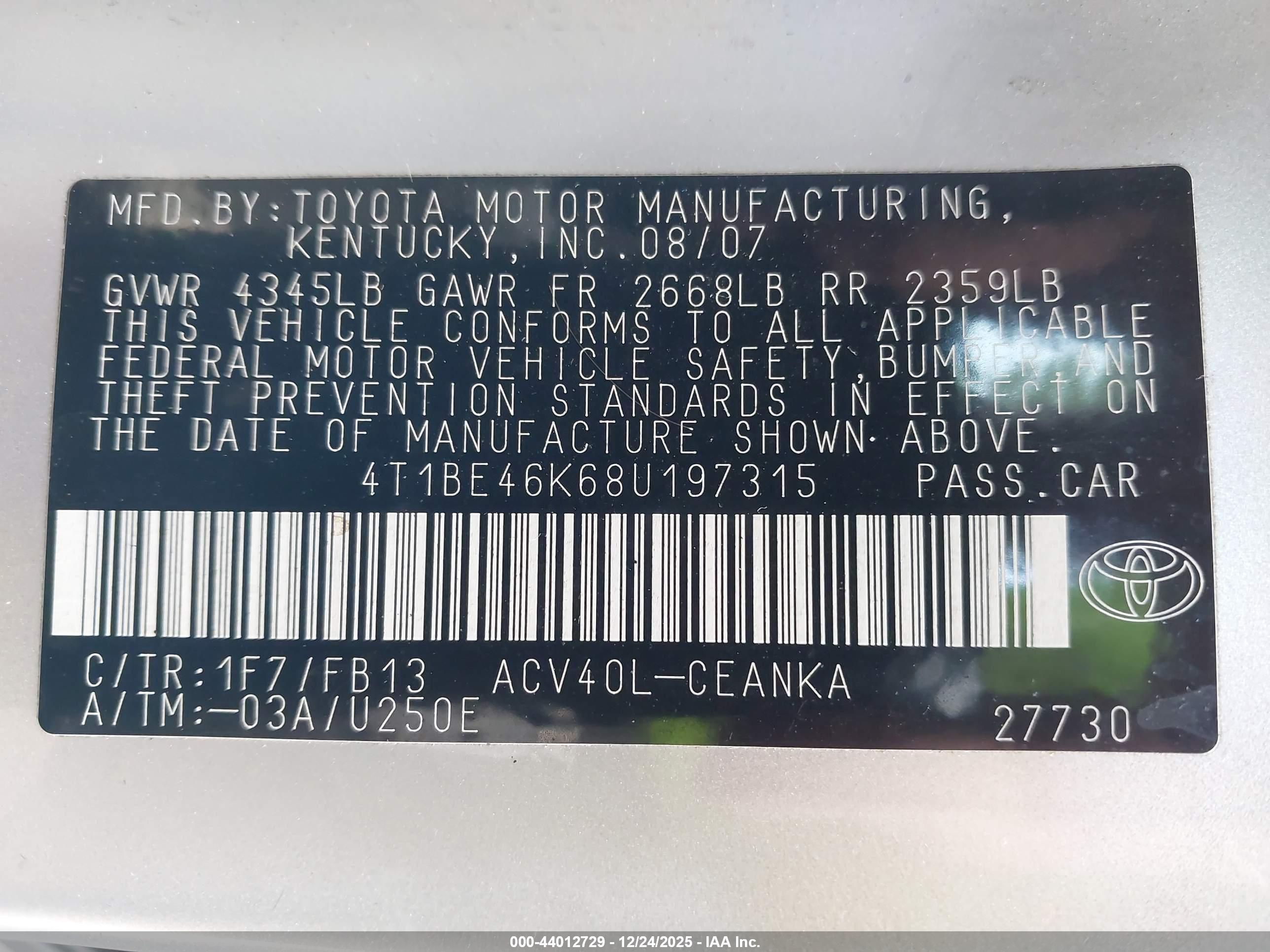 TOYOTA CAMRY image 9