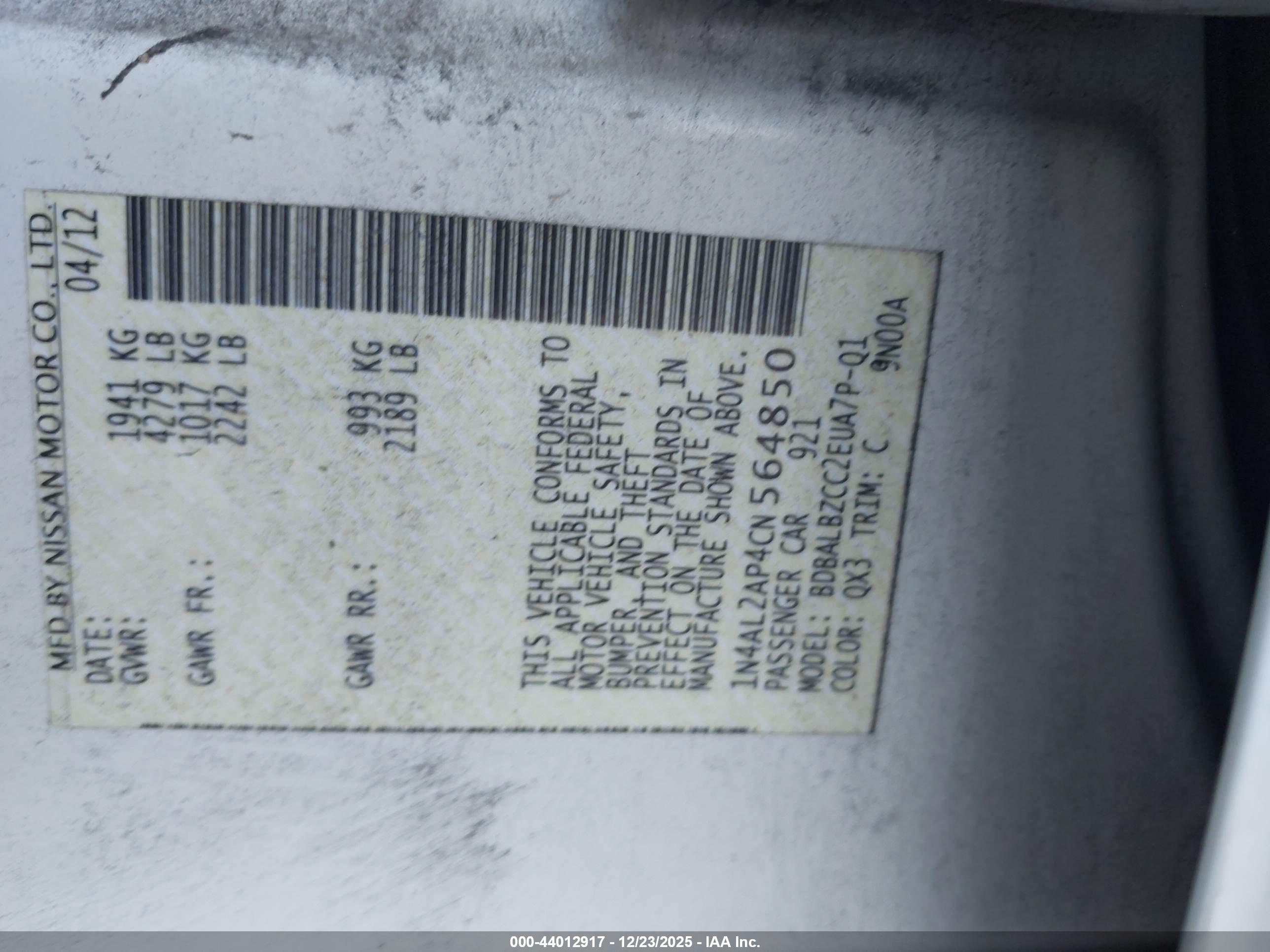 NISSAN ALTIMA image 9