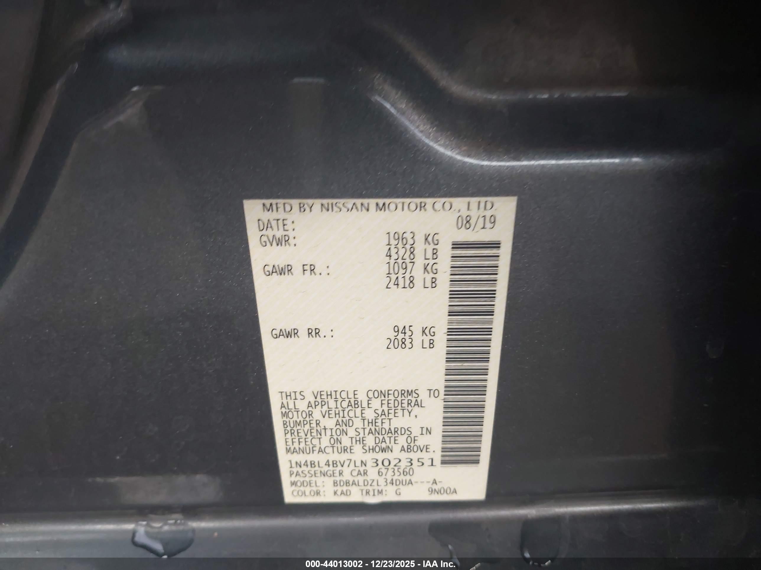 NISSAN ALTIMA image 9