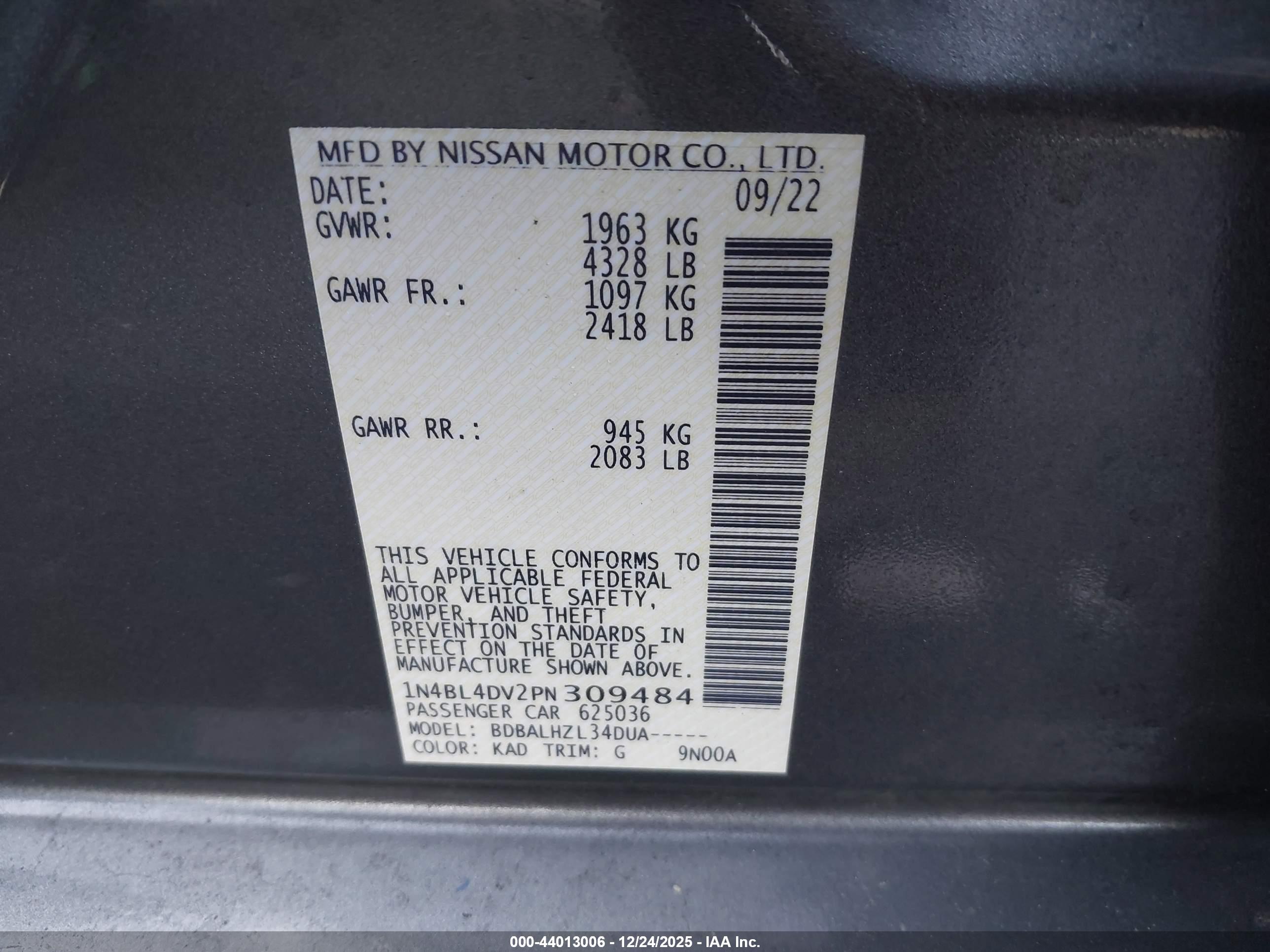 NISSAN ALTIMA image 9