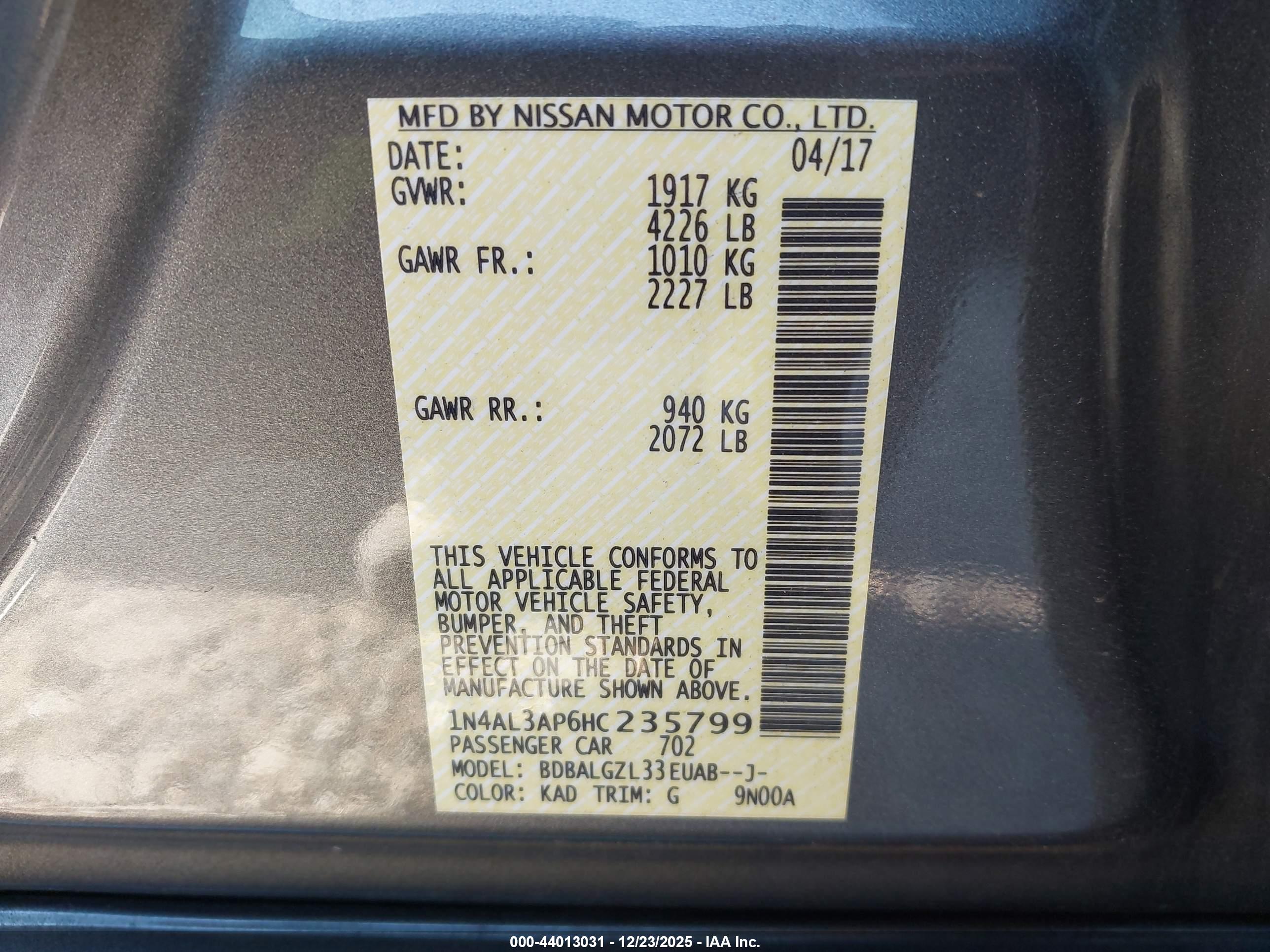 NISSAN ALTIMA image 9