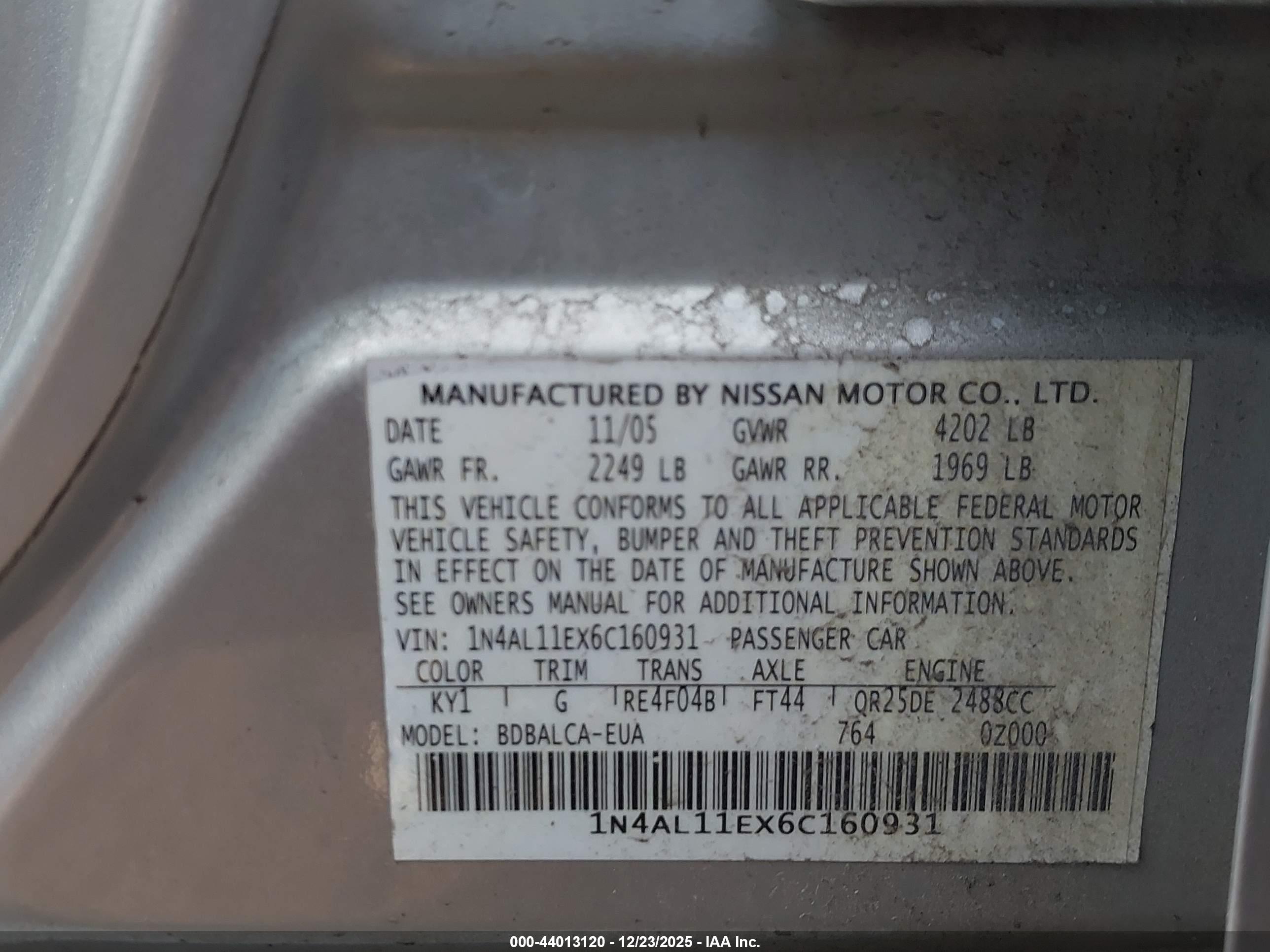 NISSAN ALTIMA image 9