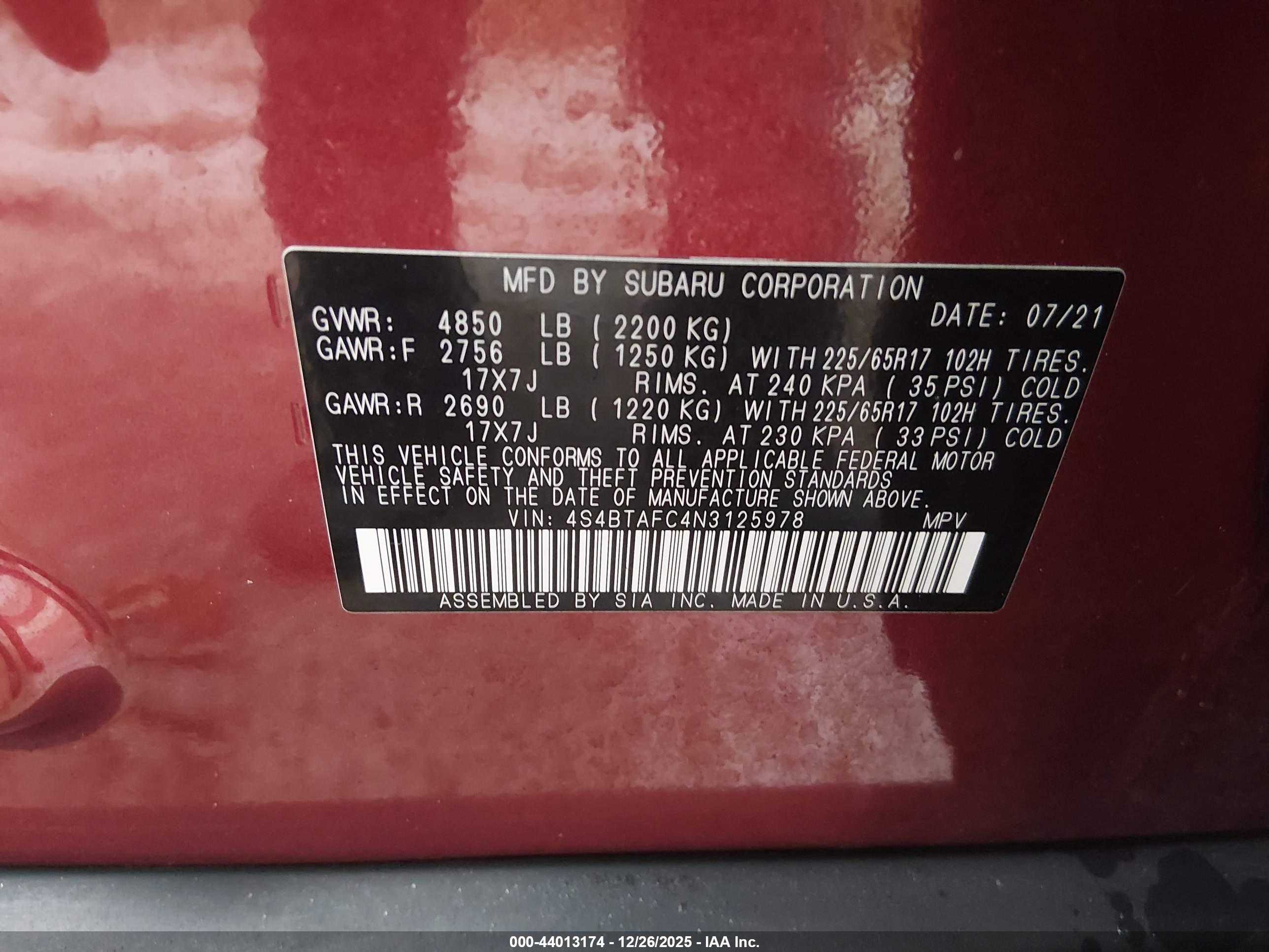 SUBARU OUTBACK image 9