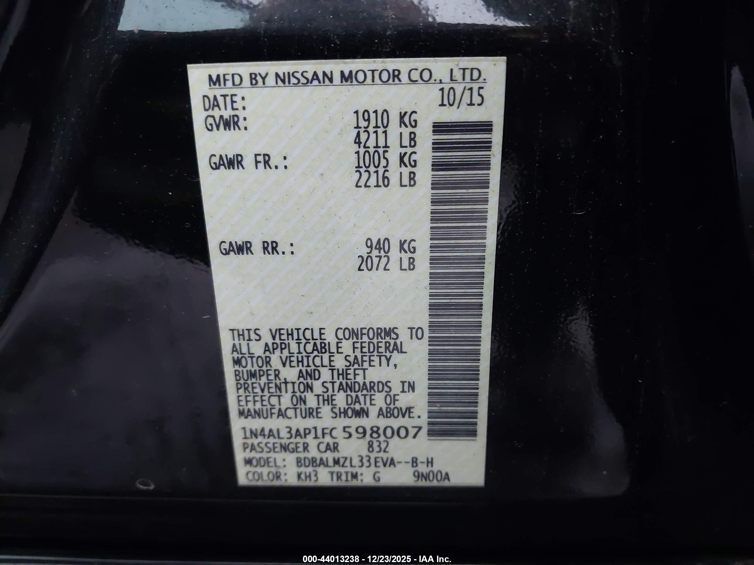 NISSAN ALTIMA image 9