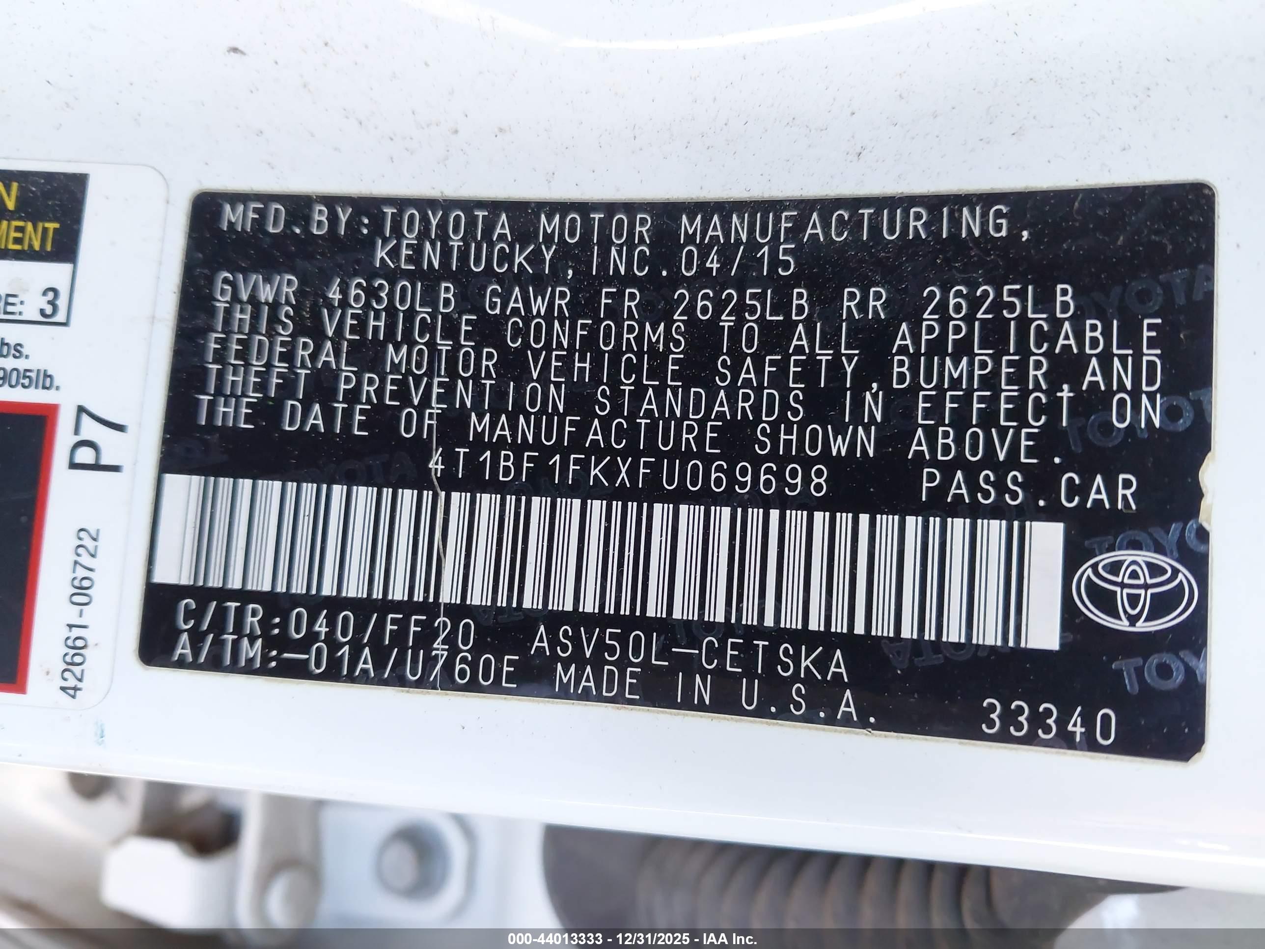 TOYOTA CAMRY image 9