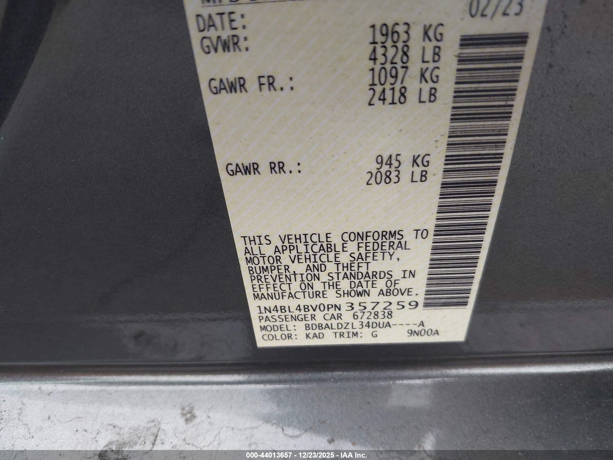 NISSAN ALTIMA image 9