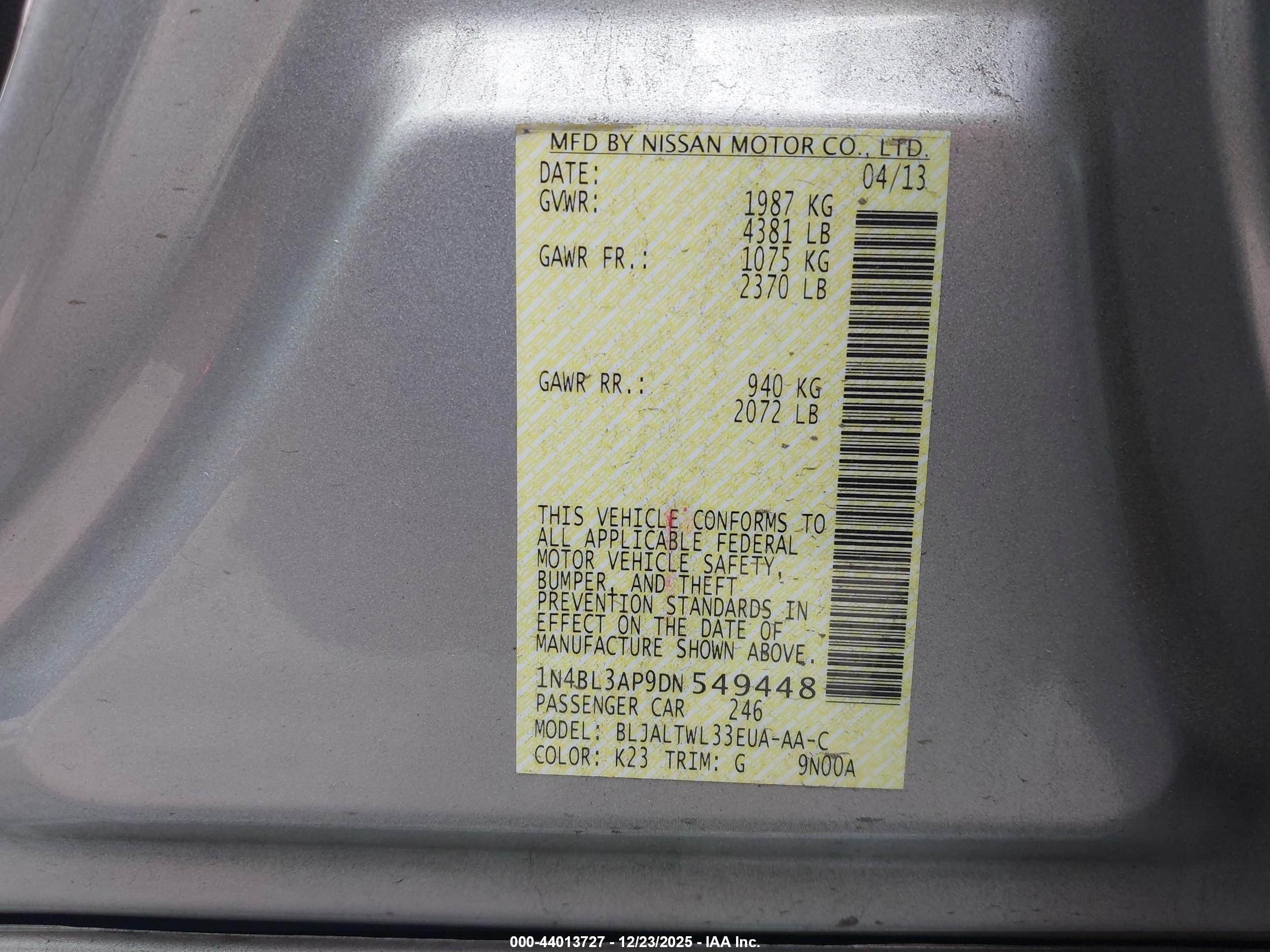 NISSAN ALTIMA image 9