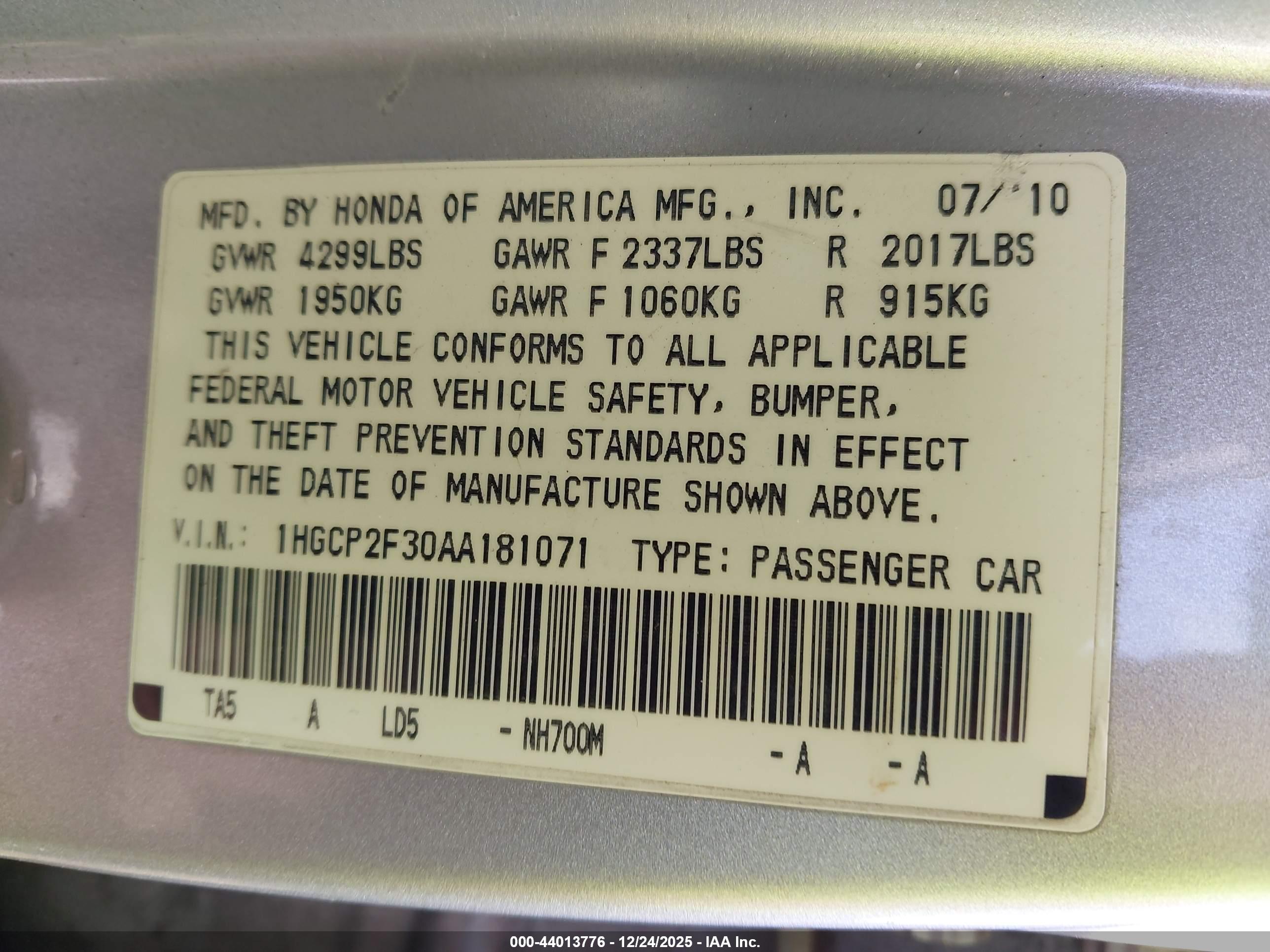 HONDA ACCORD image 9