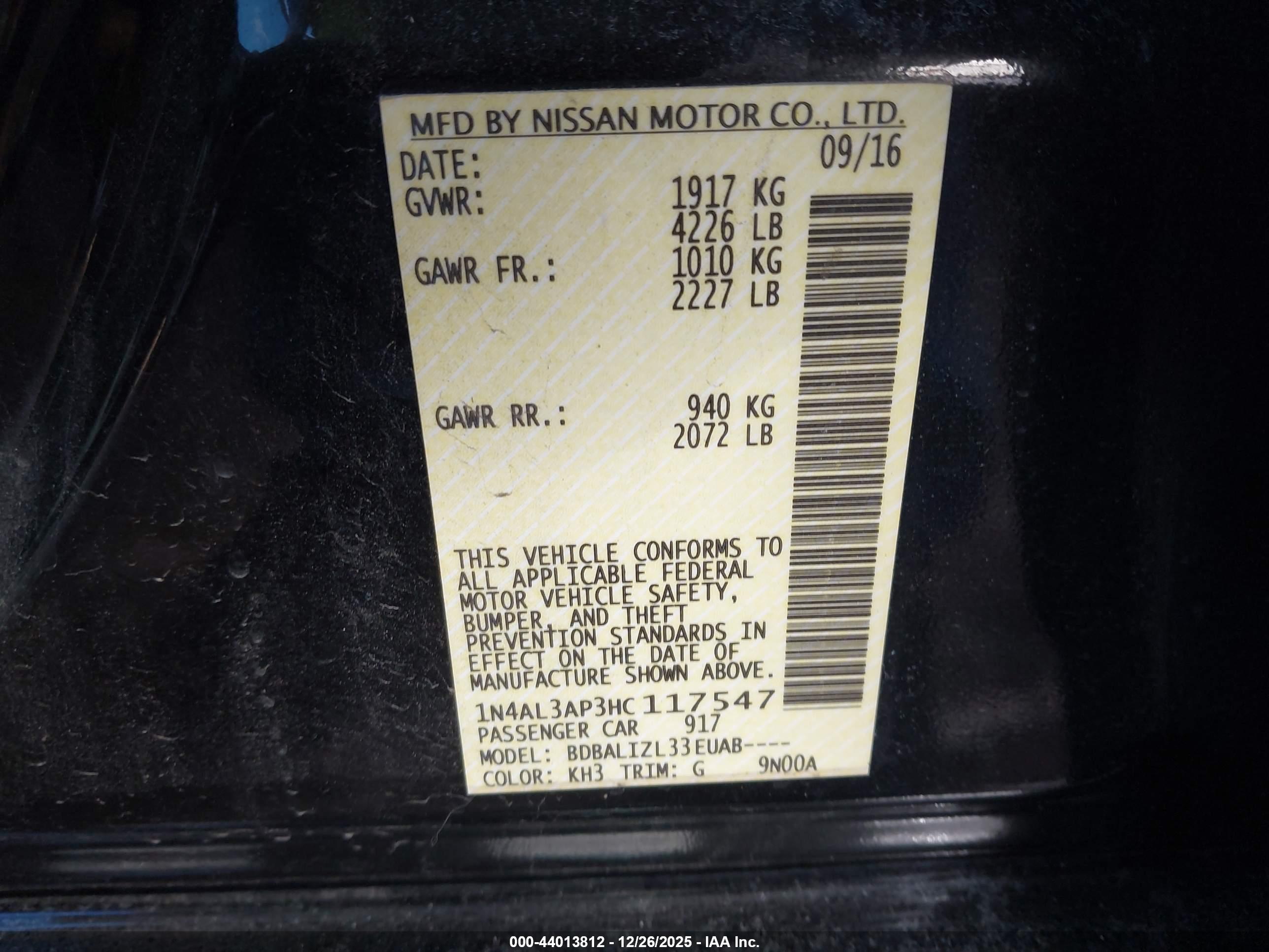 NISSAN ALTIMA image 9