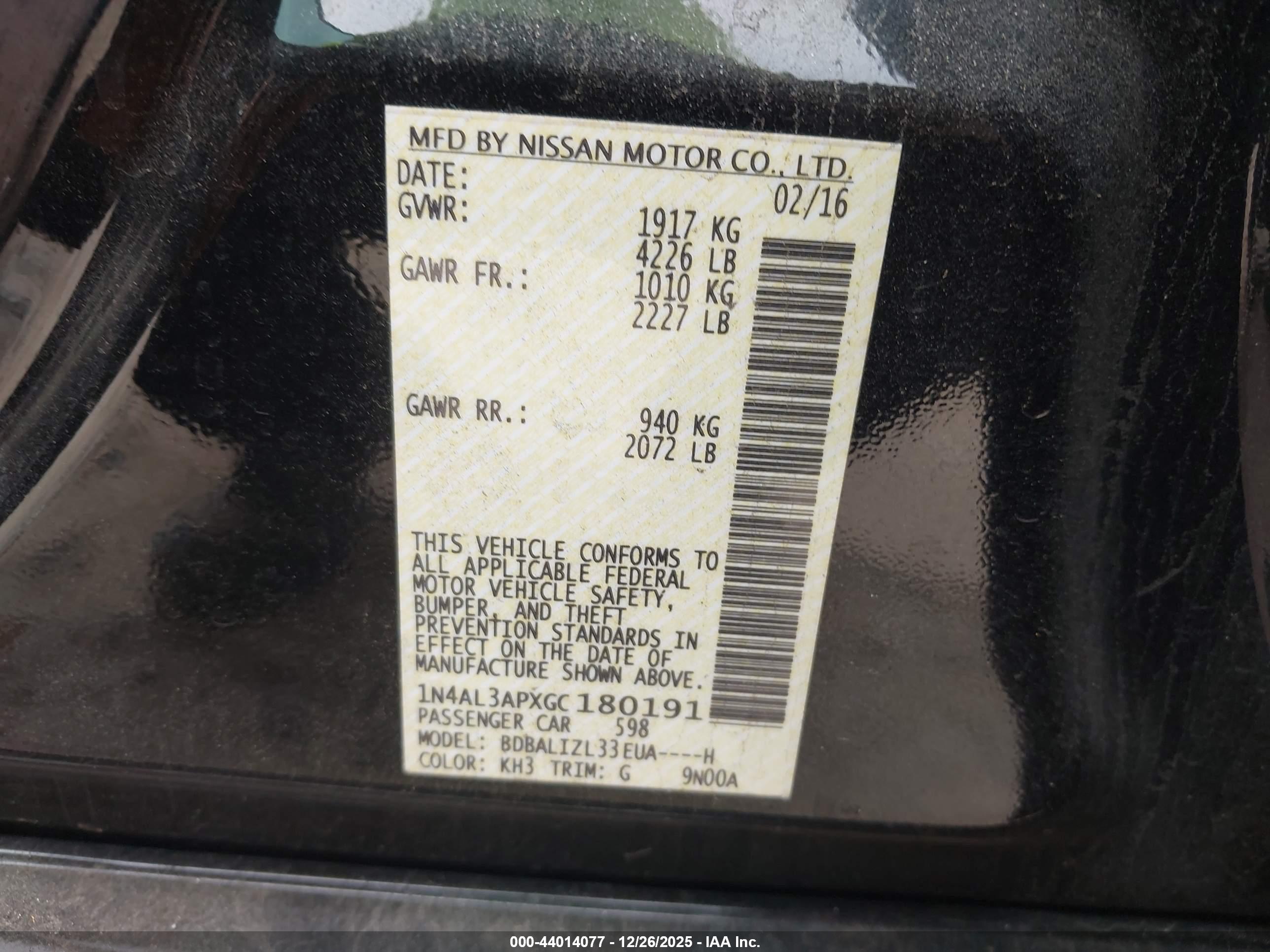 NISSAN ALTIMA image 9