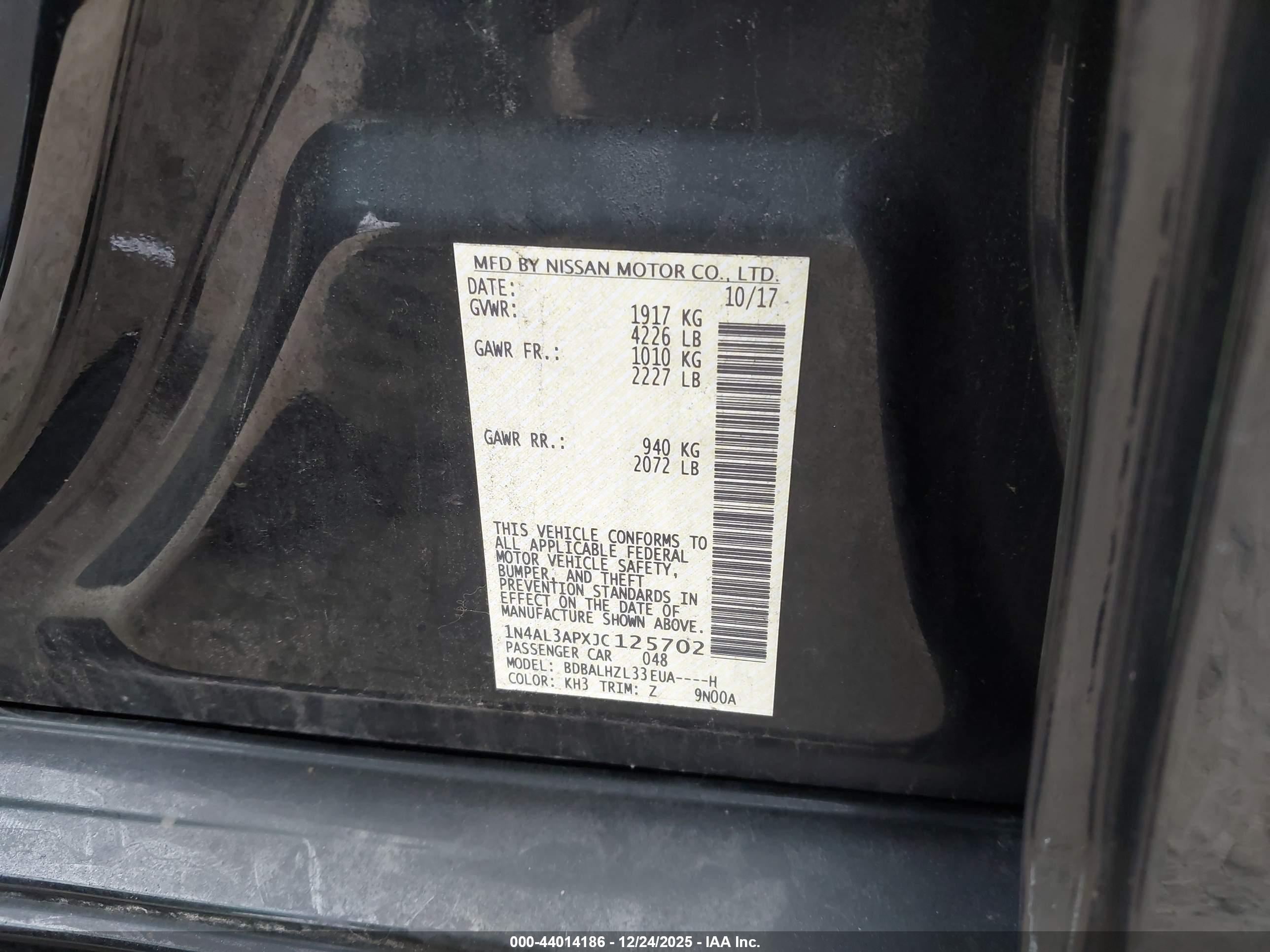 NISSAN ALTIMA image 9