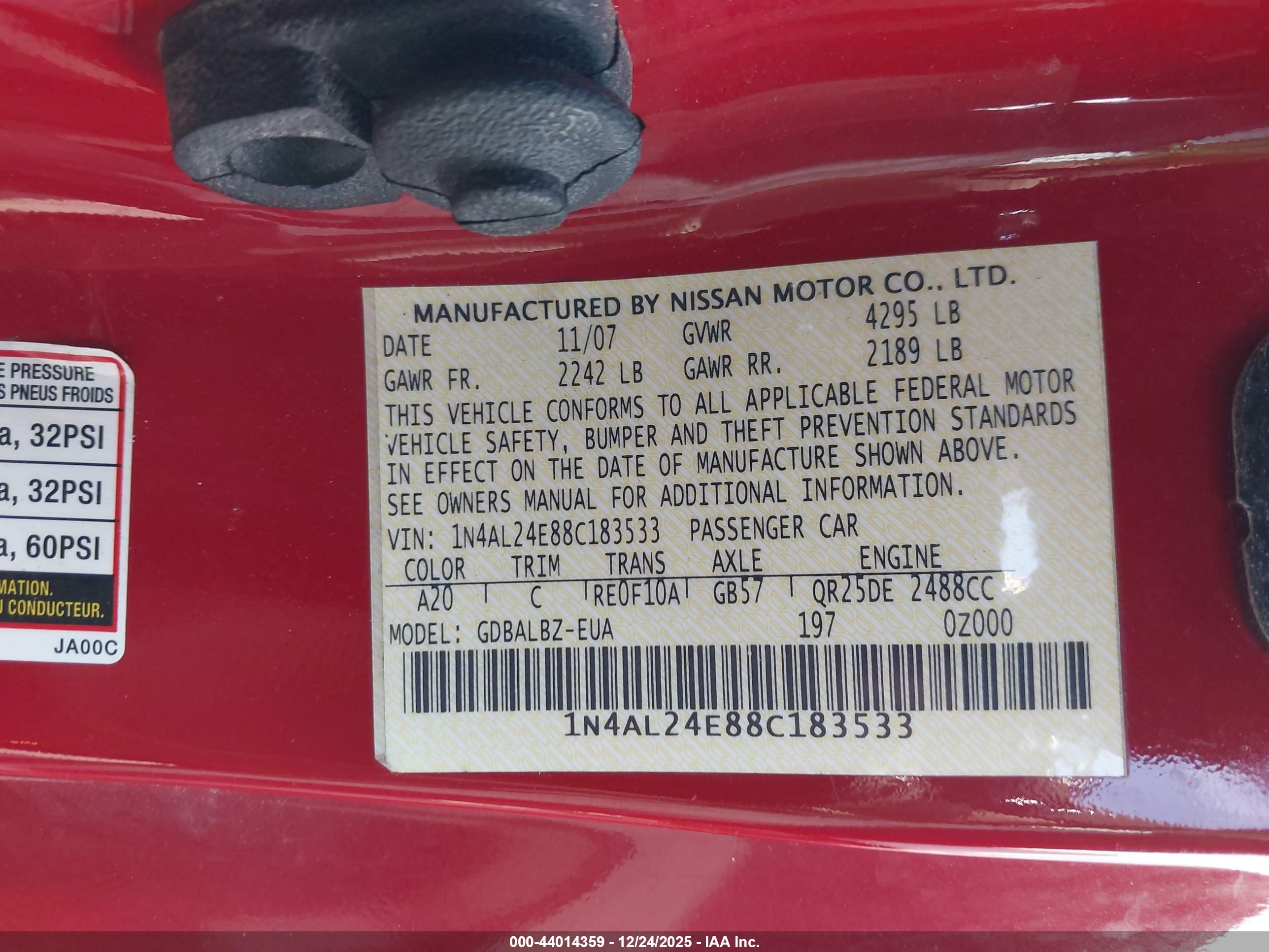 NISSAN ALTIMA image 9
