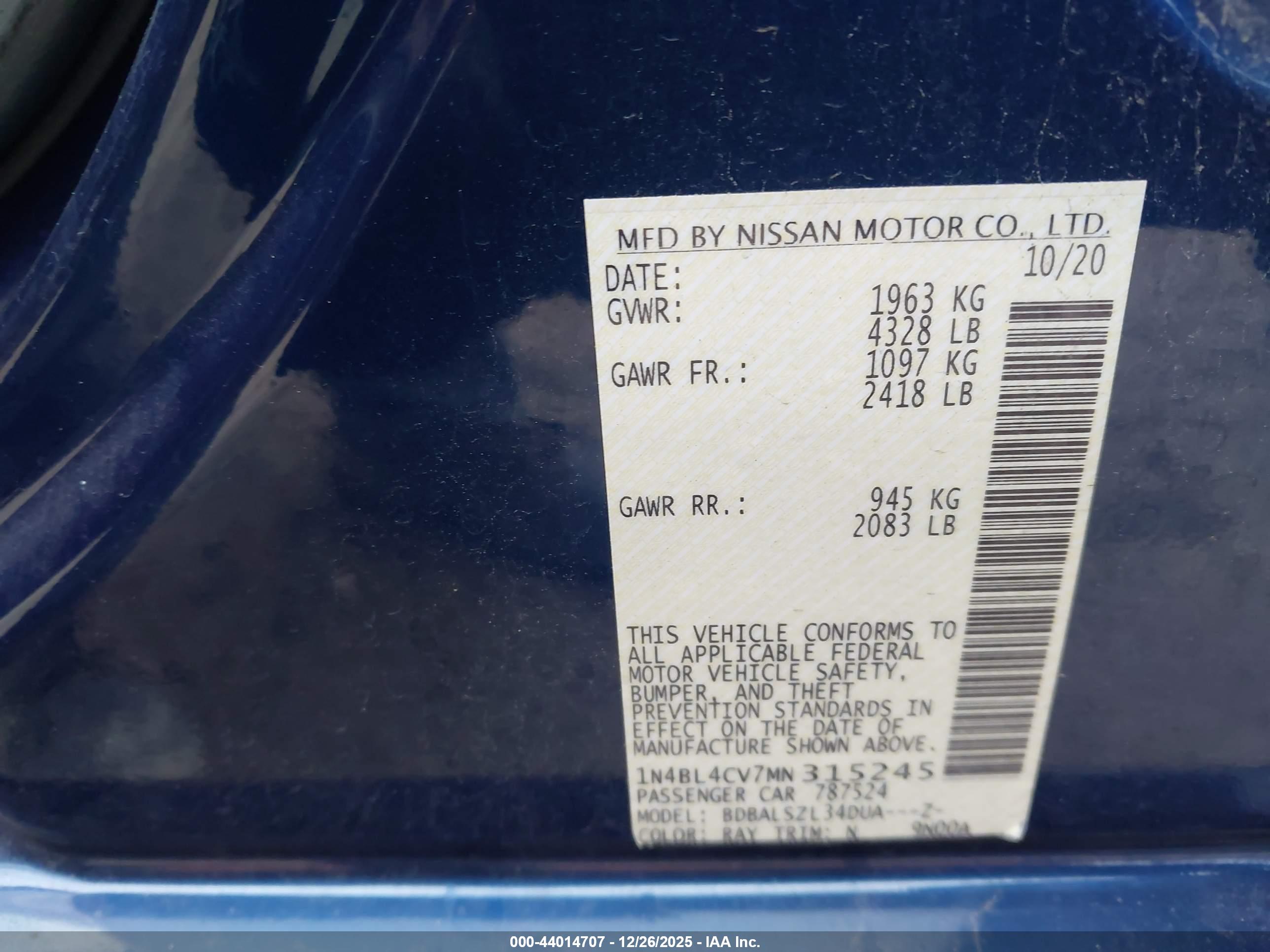 NISSAN ALTIMA image 9