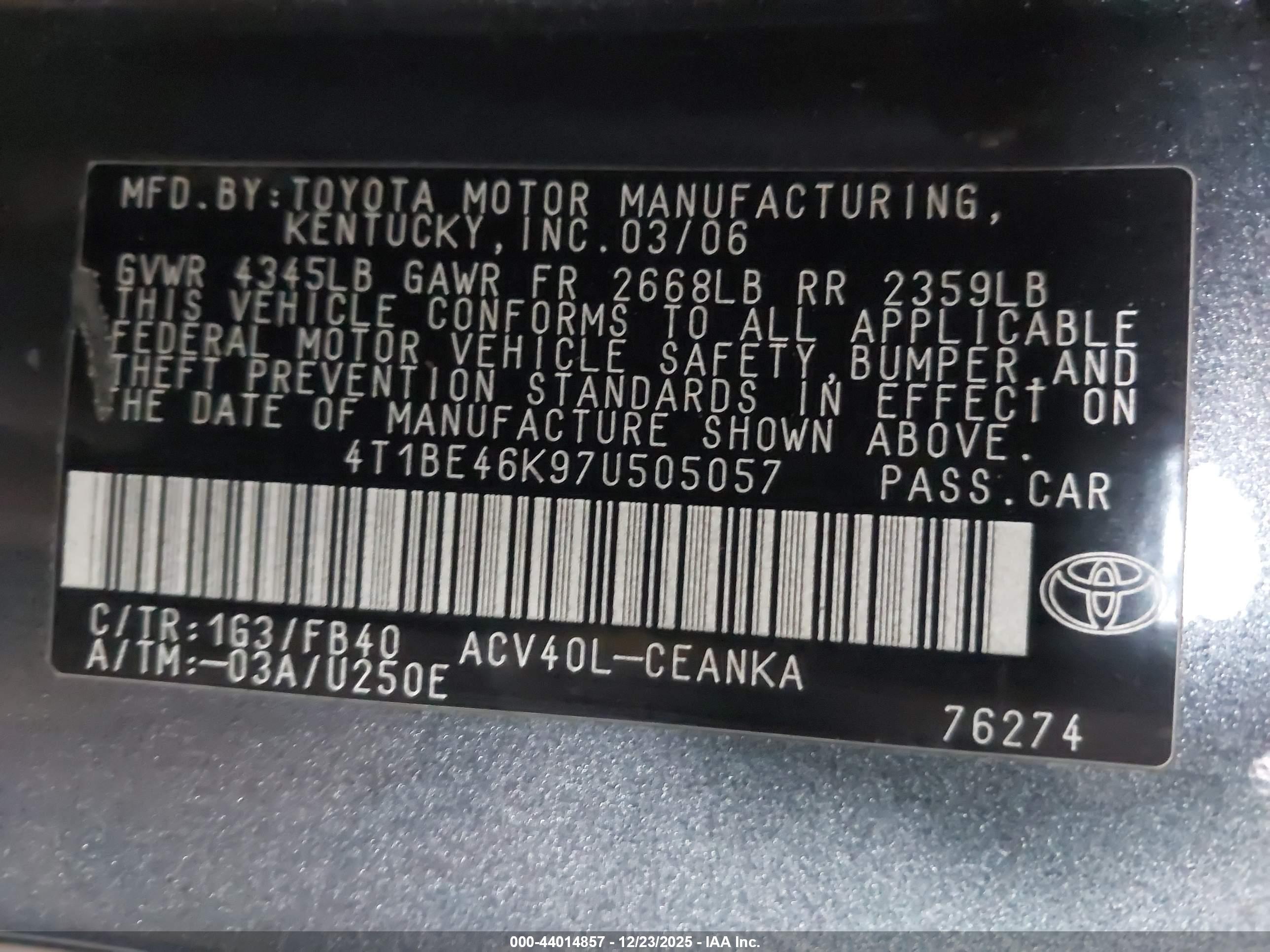 TOYOTA CAMRY image 9