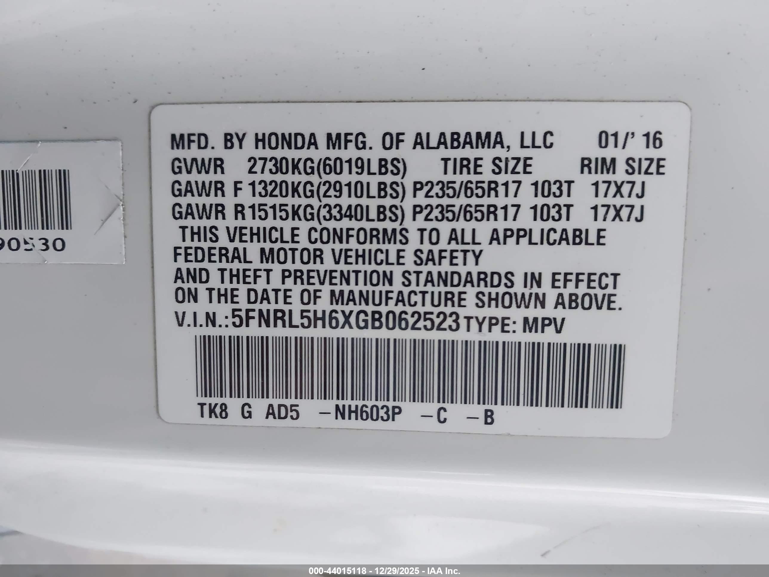 HONDA ODYSSEY image 9
