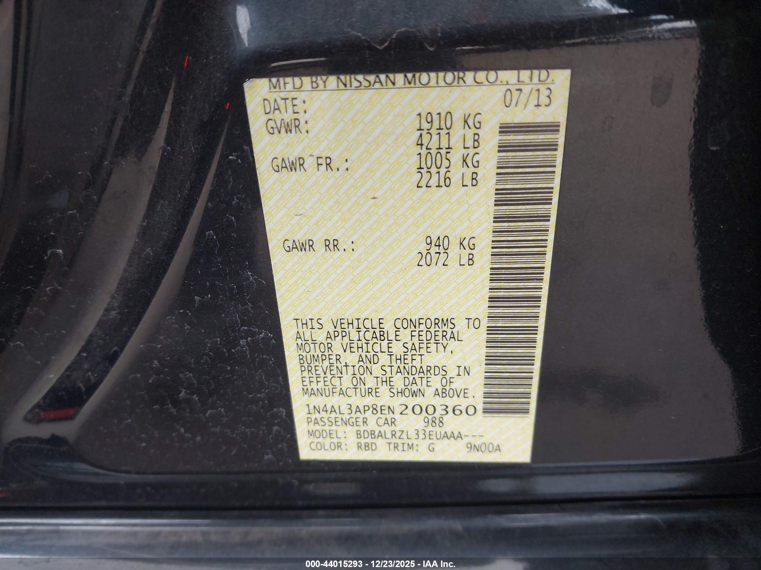 NISSAN ALTIMA image 9