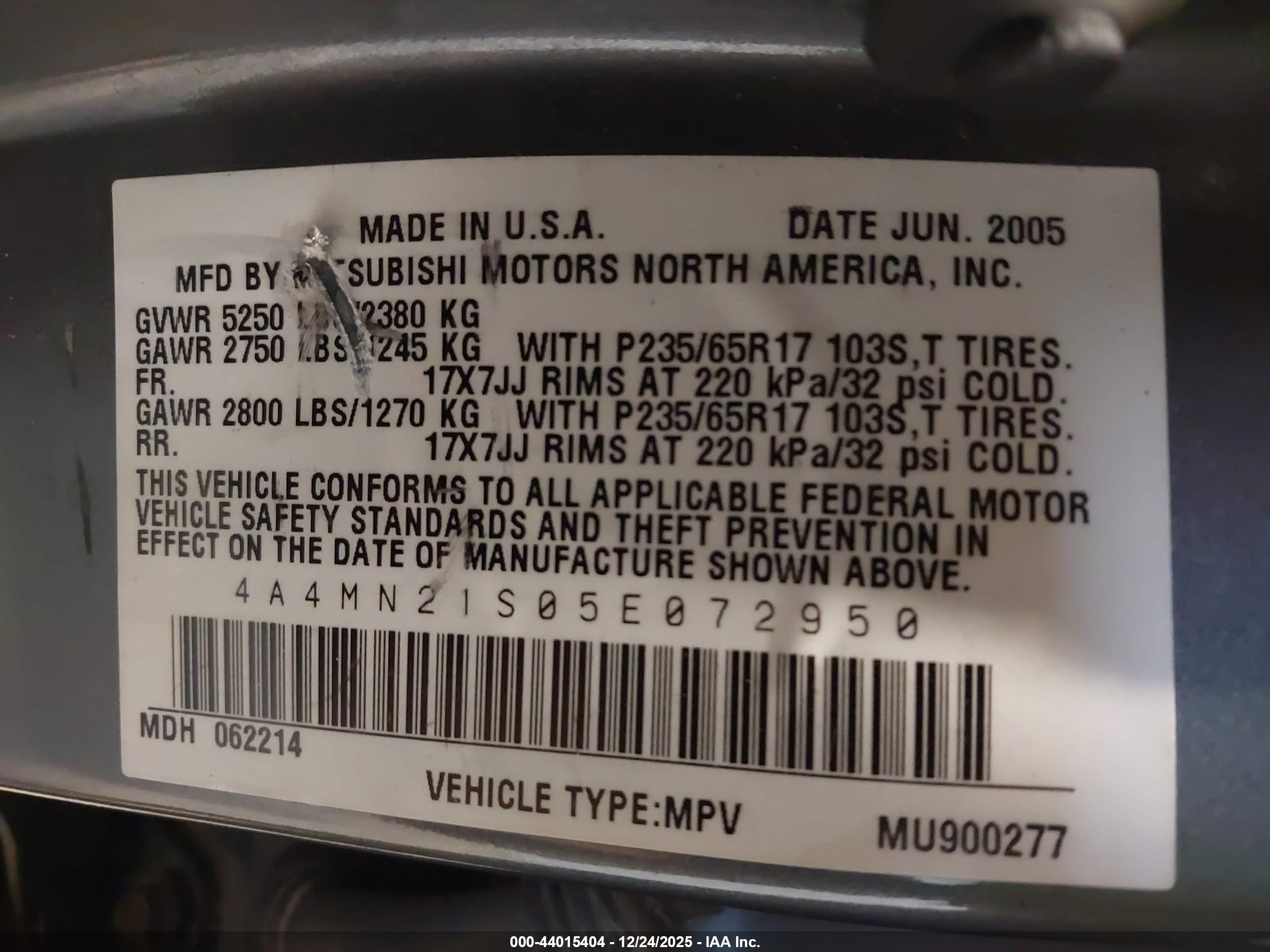 MITSUBISHI ENDEAVOR image 9