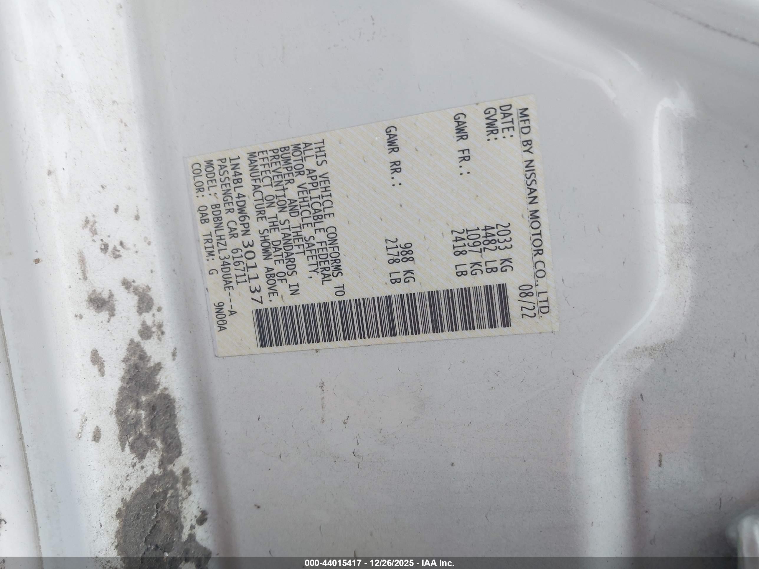 NISSAN ALTIMA image 9