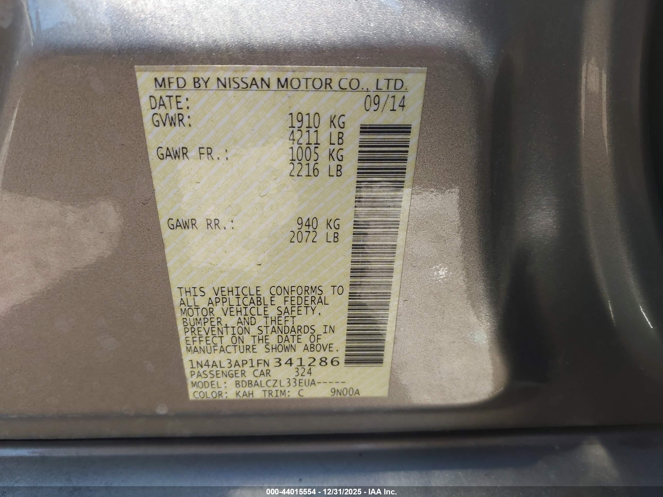 NISSAN ALTIMA image 9