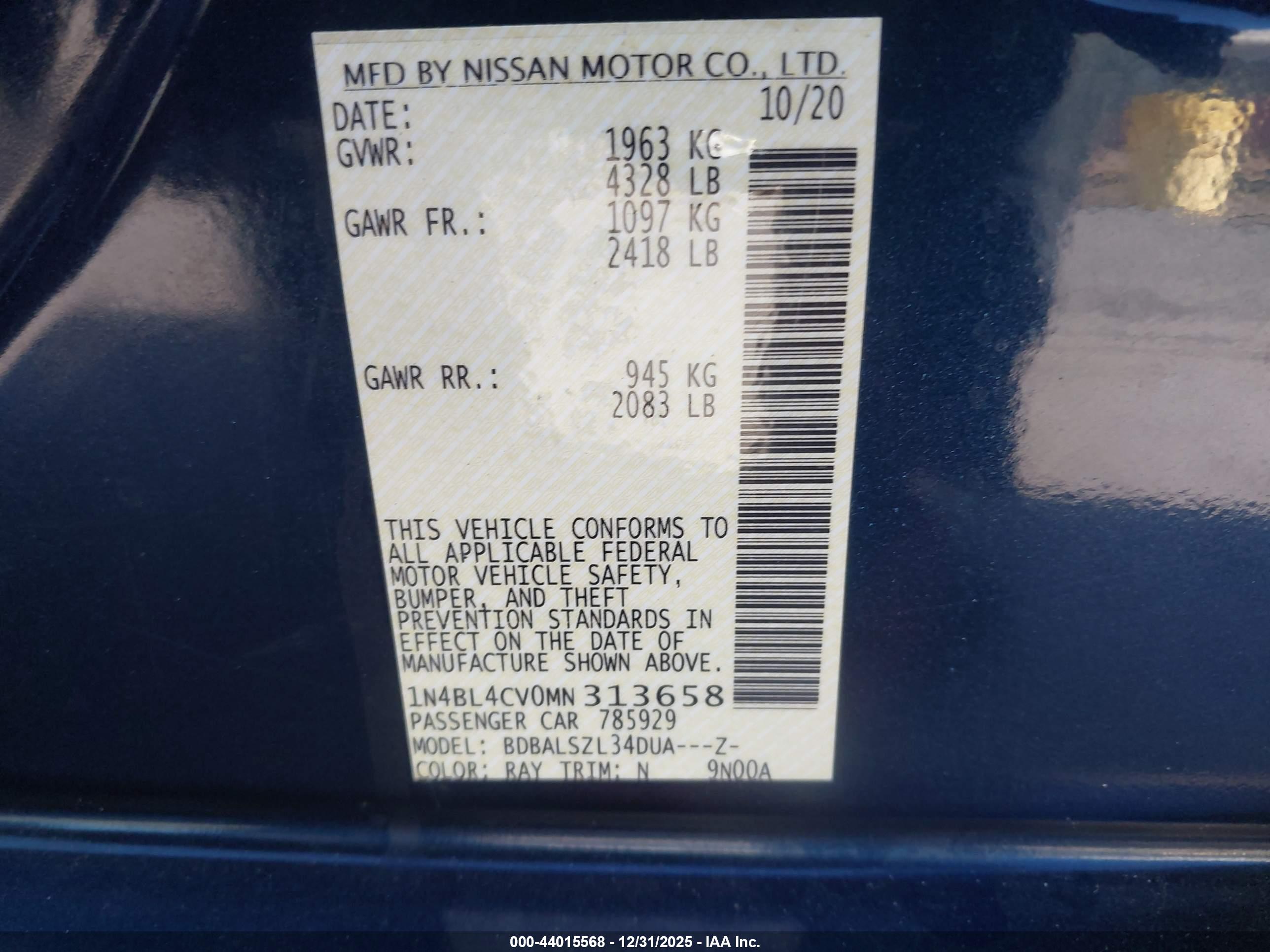 NISSAN ALTIMA image 9