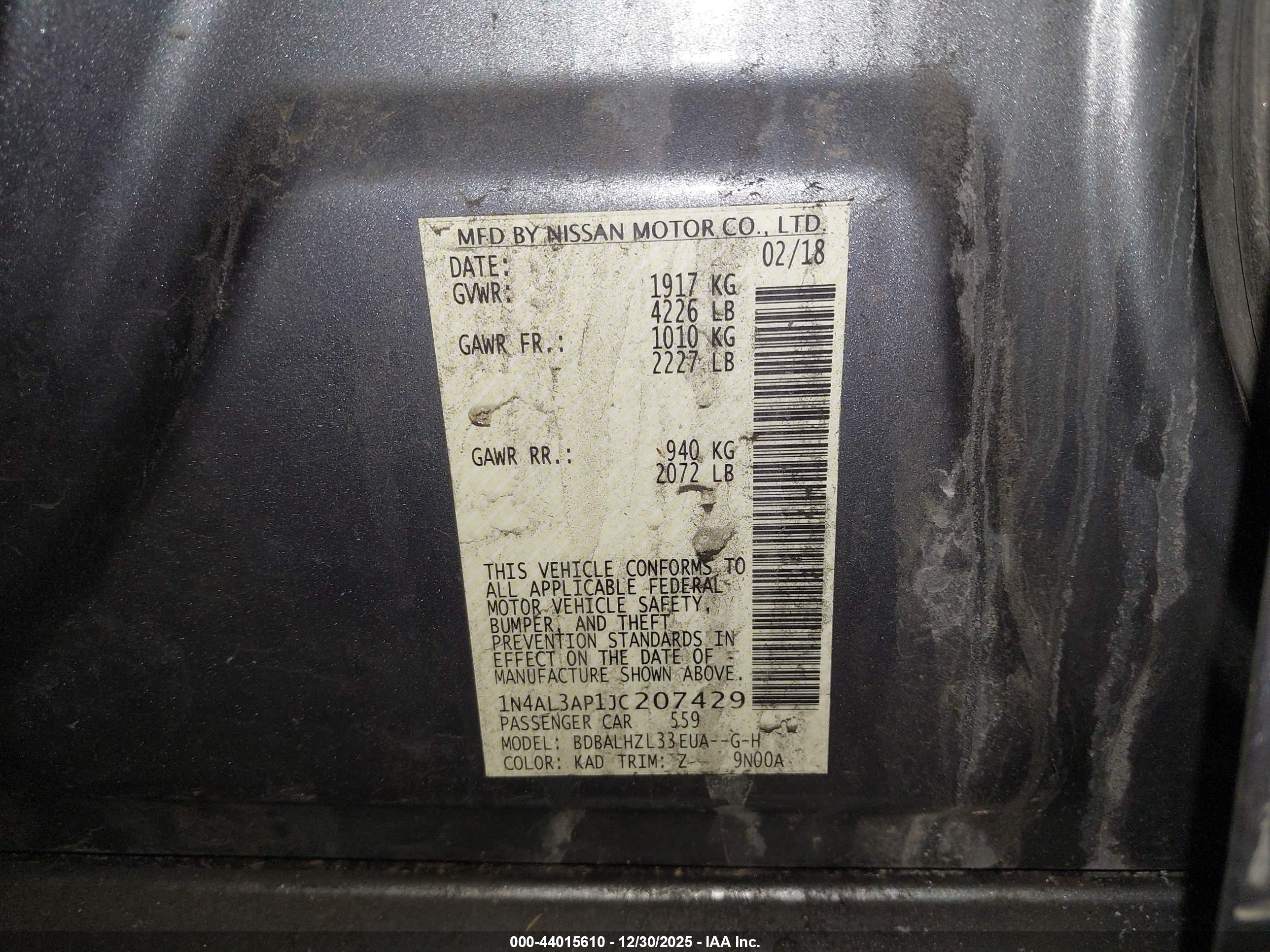 NISSAN ALTIMA image 9