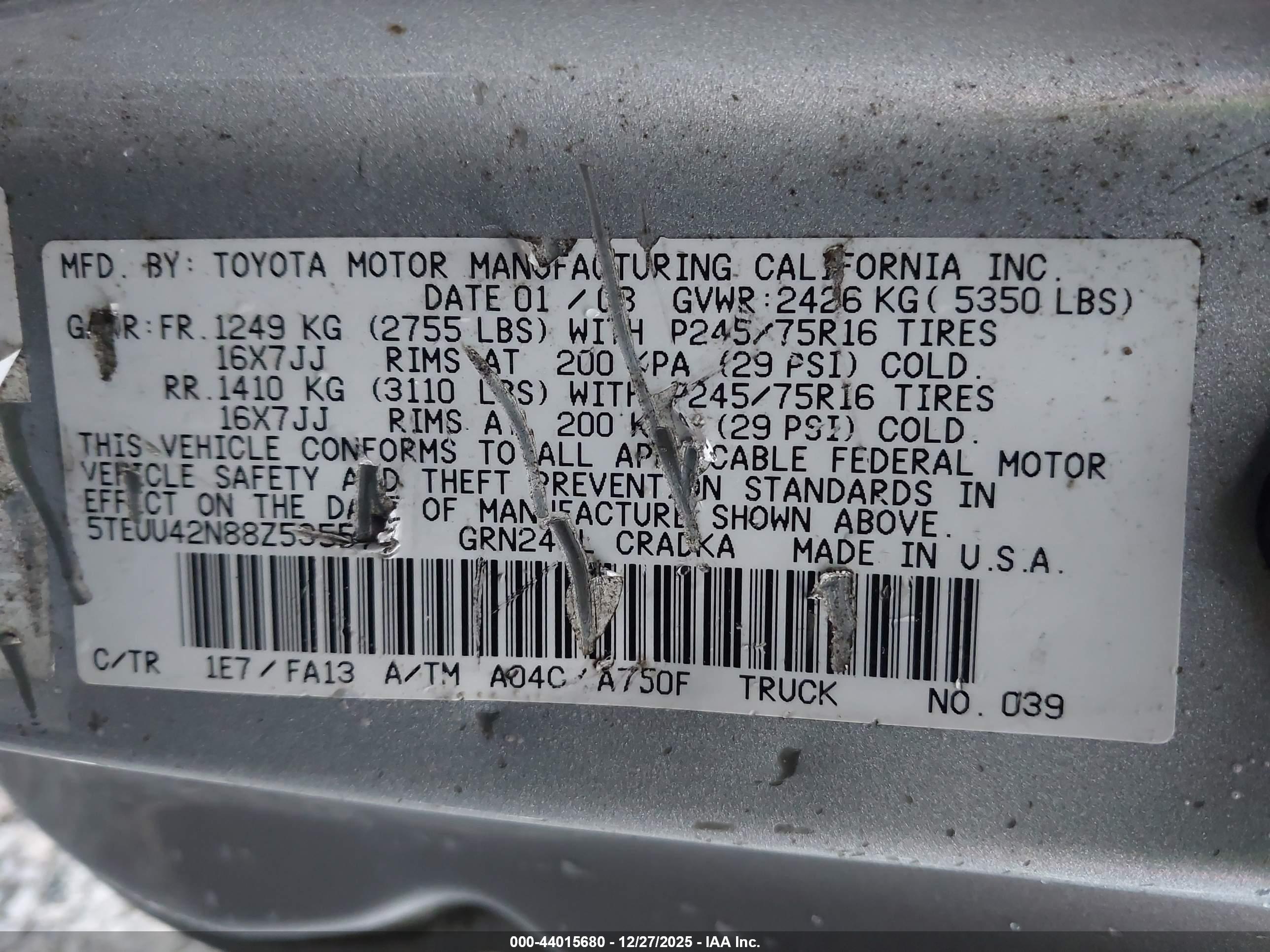 TOYOTA TACOMA image 9