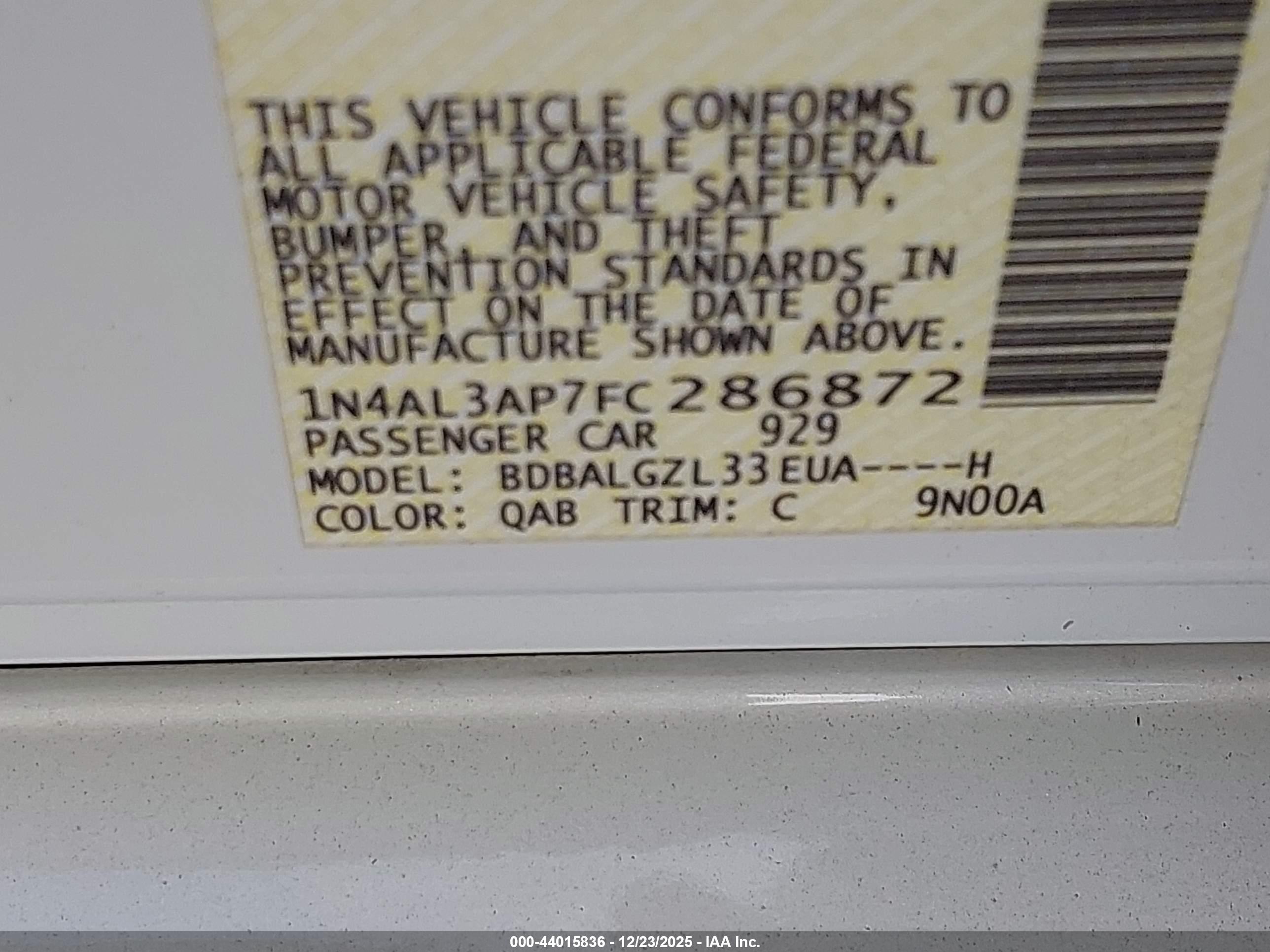 NISSAN ALTIMA image 9