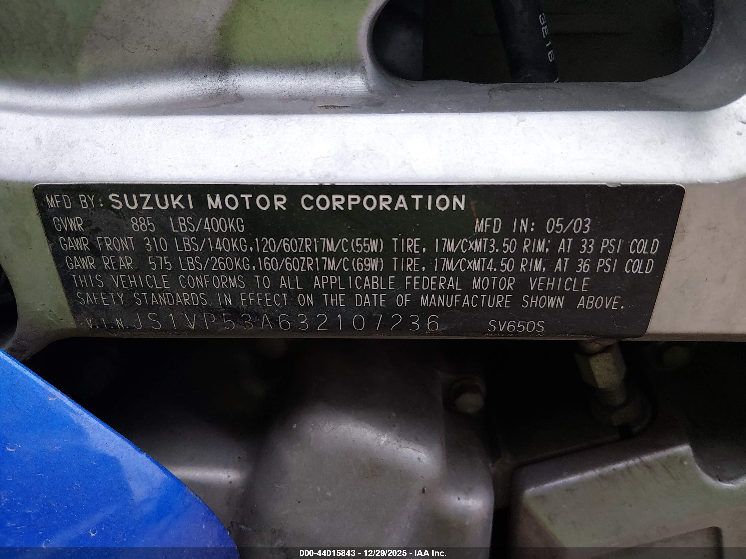 SUZUKI SV650 image 10
