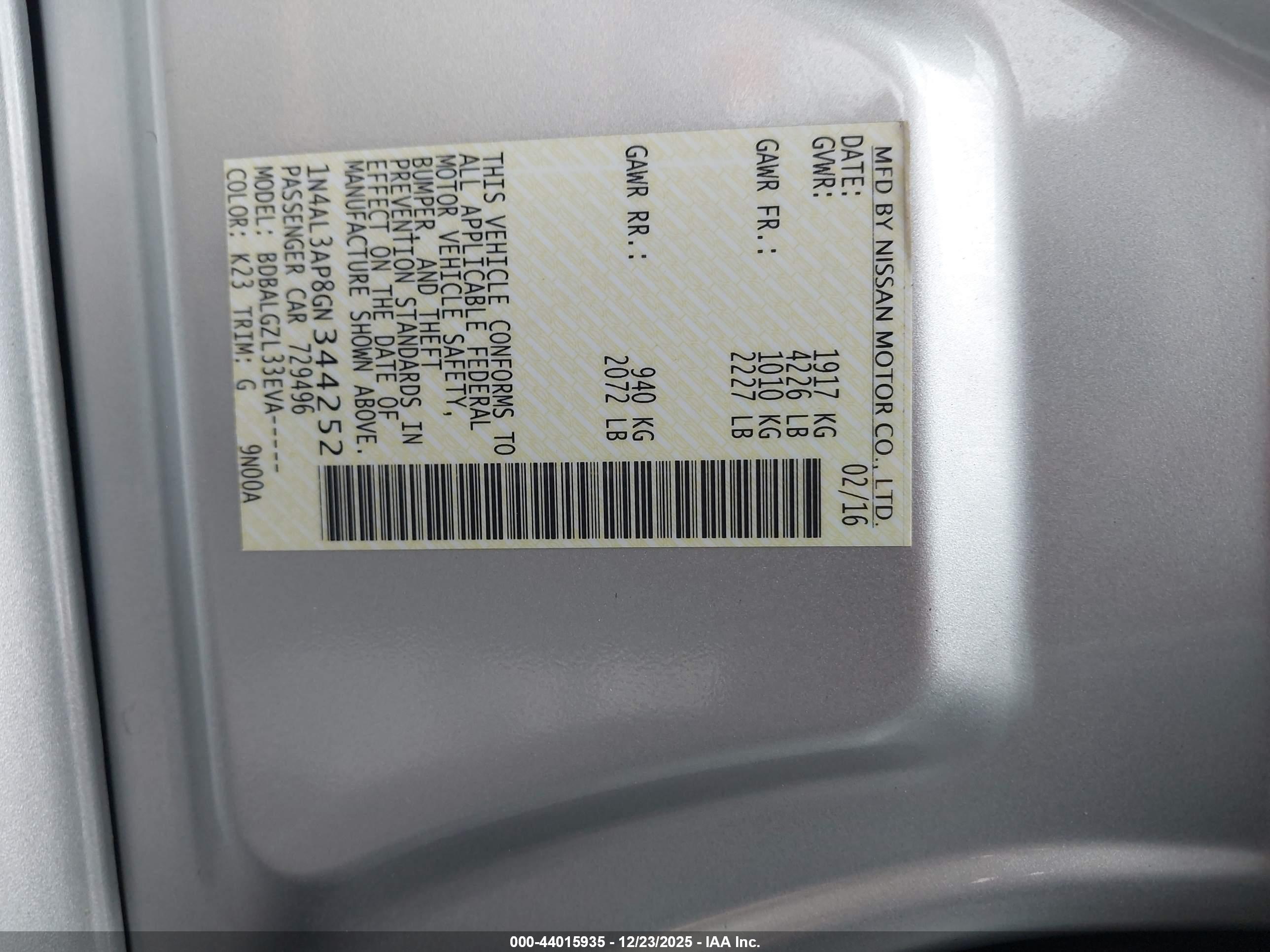 NISSAN ALTIMA image 9
