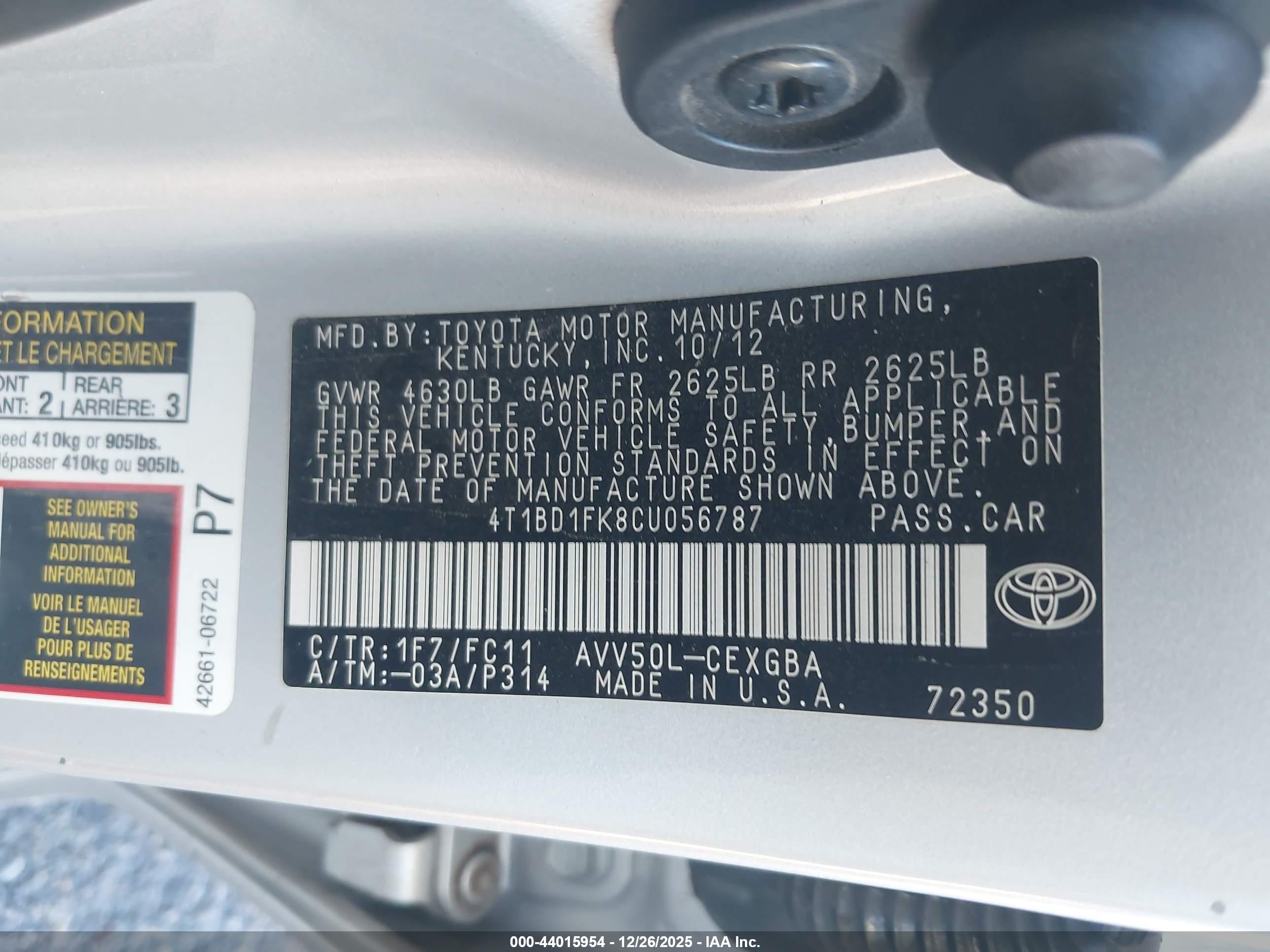 TOYOTA CAMRY image 9