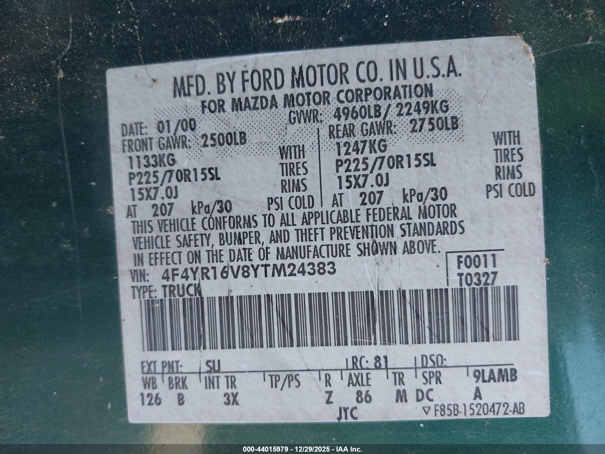 MAZDA B3000 image 9
