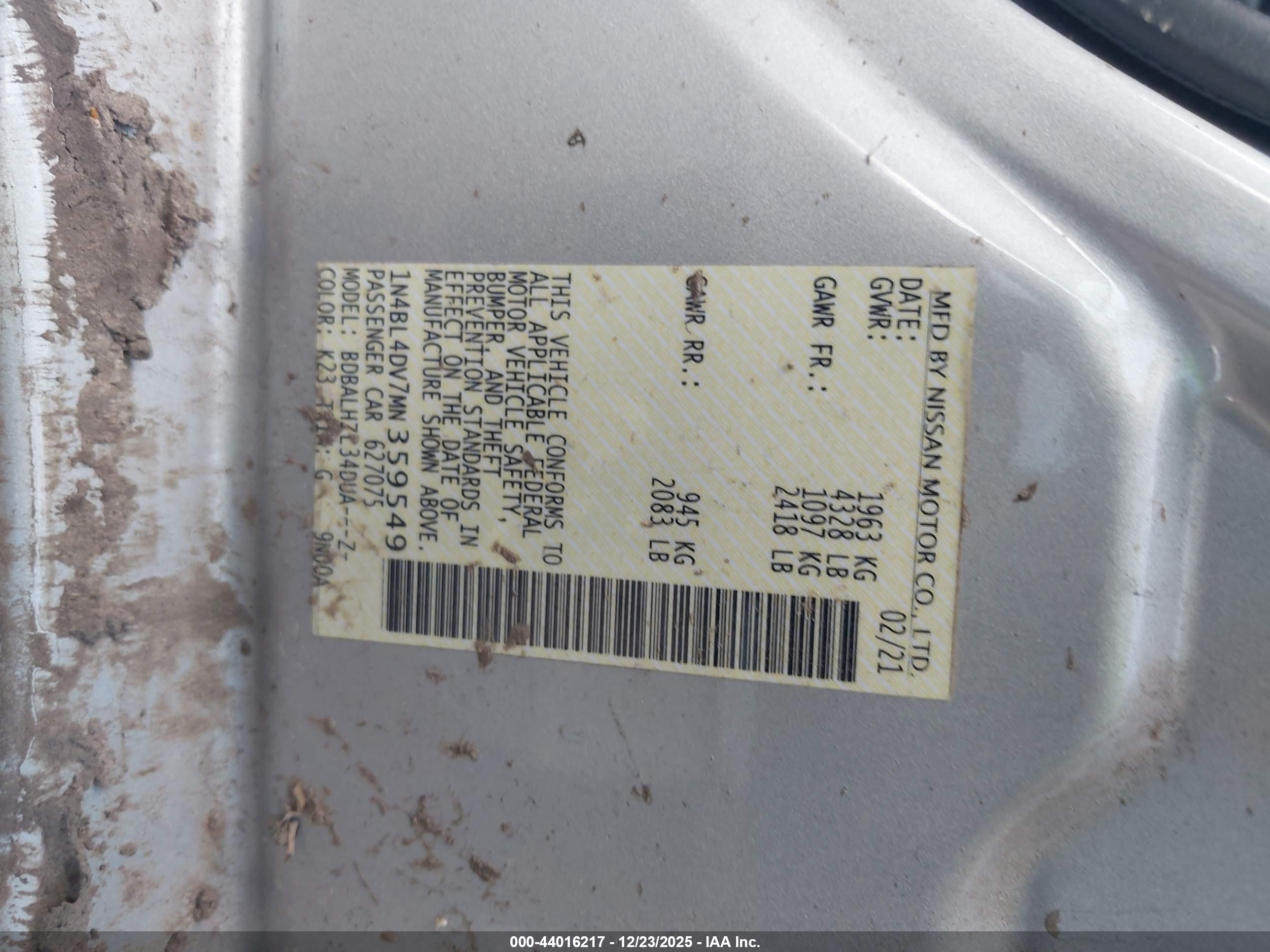 NISSAN ALTIMA image 9