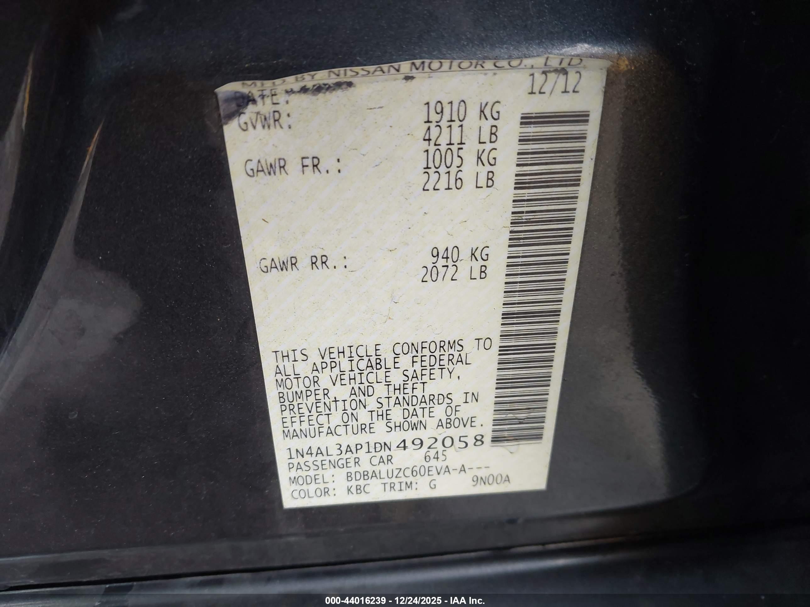 NISSAN ALTIMA image 9