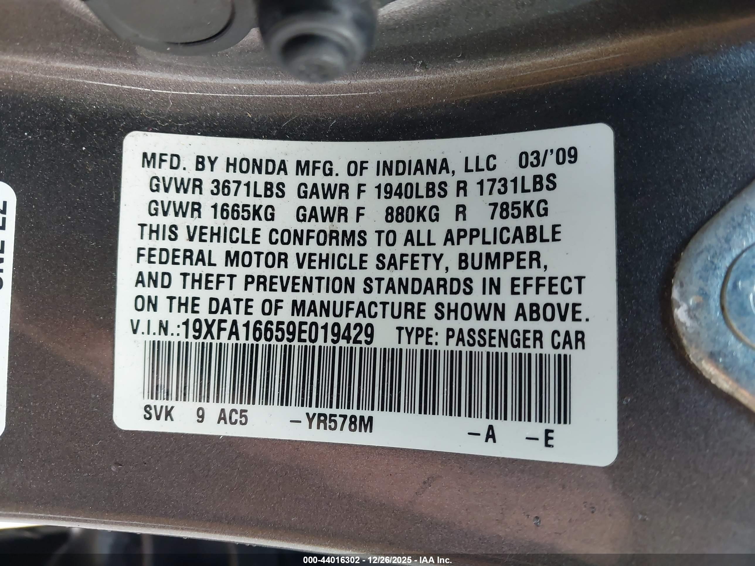 HONDA CIVIC image 9