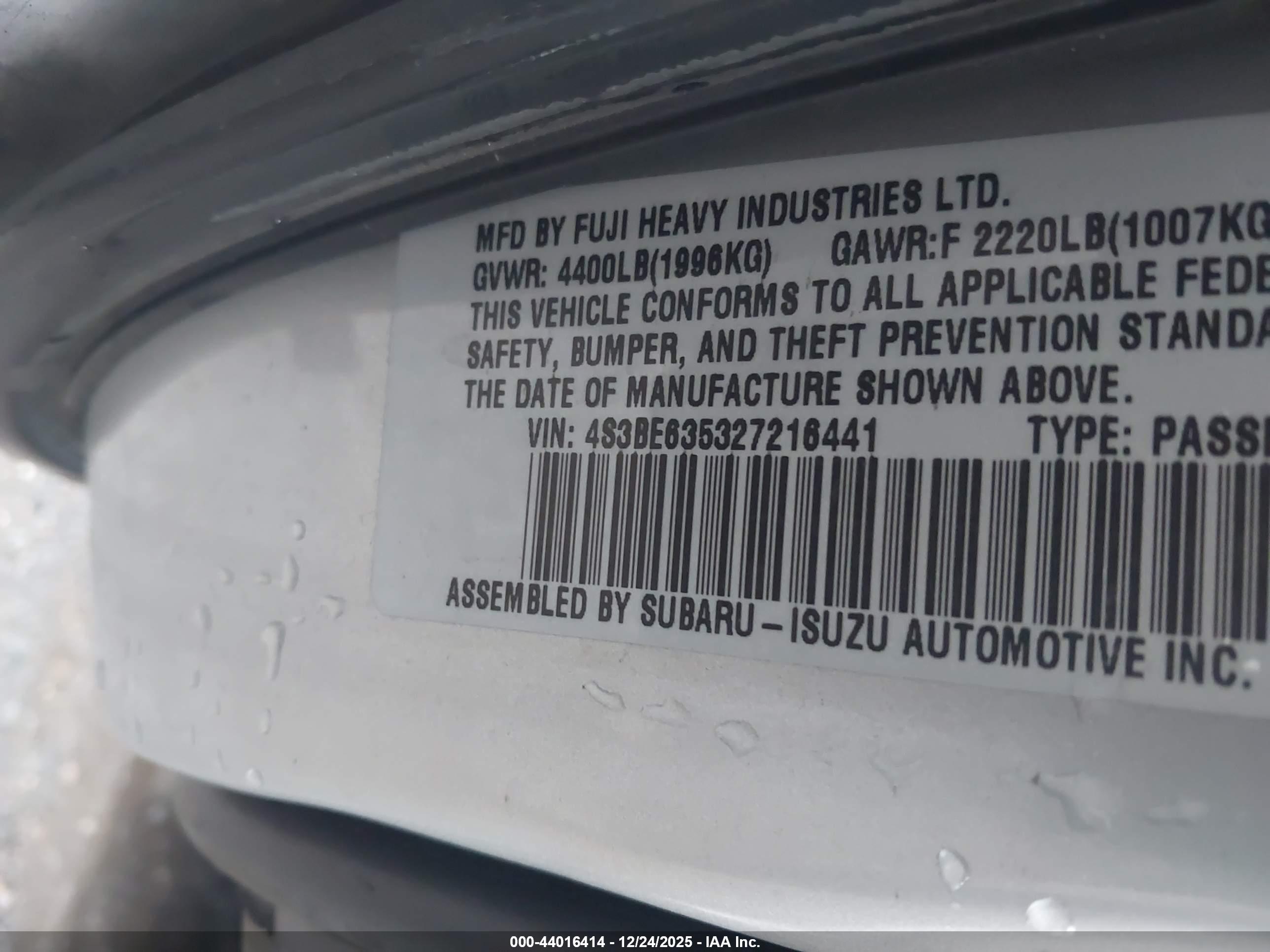 SUBARU LEGACY image 9