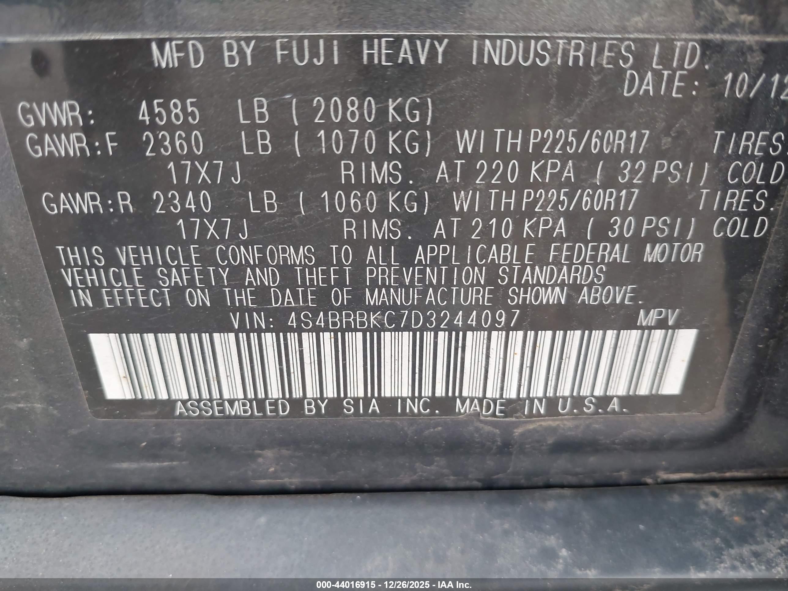 SUBARU OUTBACK image 9