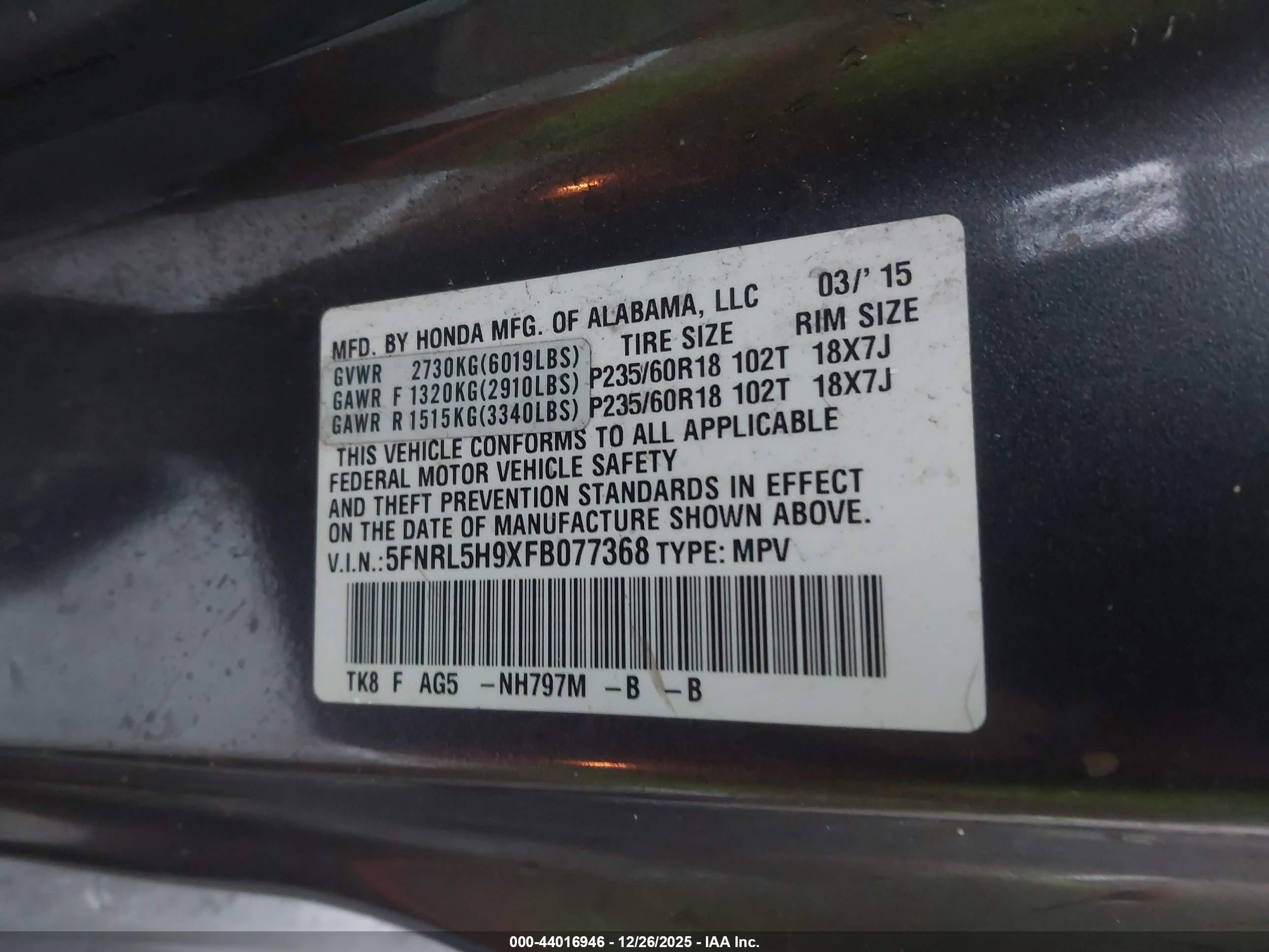 HONDA ODYSSEY image 9