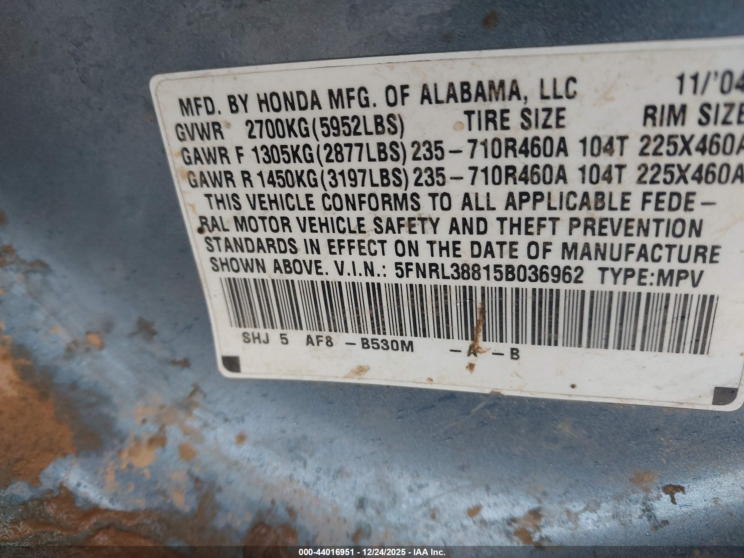 HONDA ODYSSEY image 9