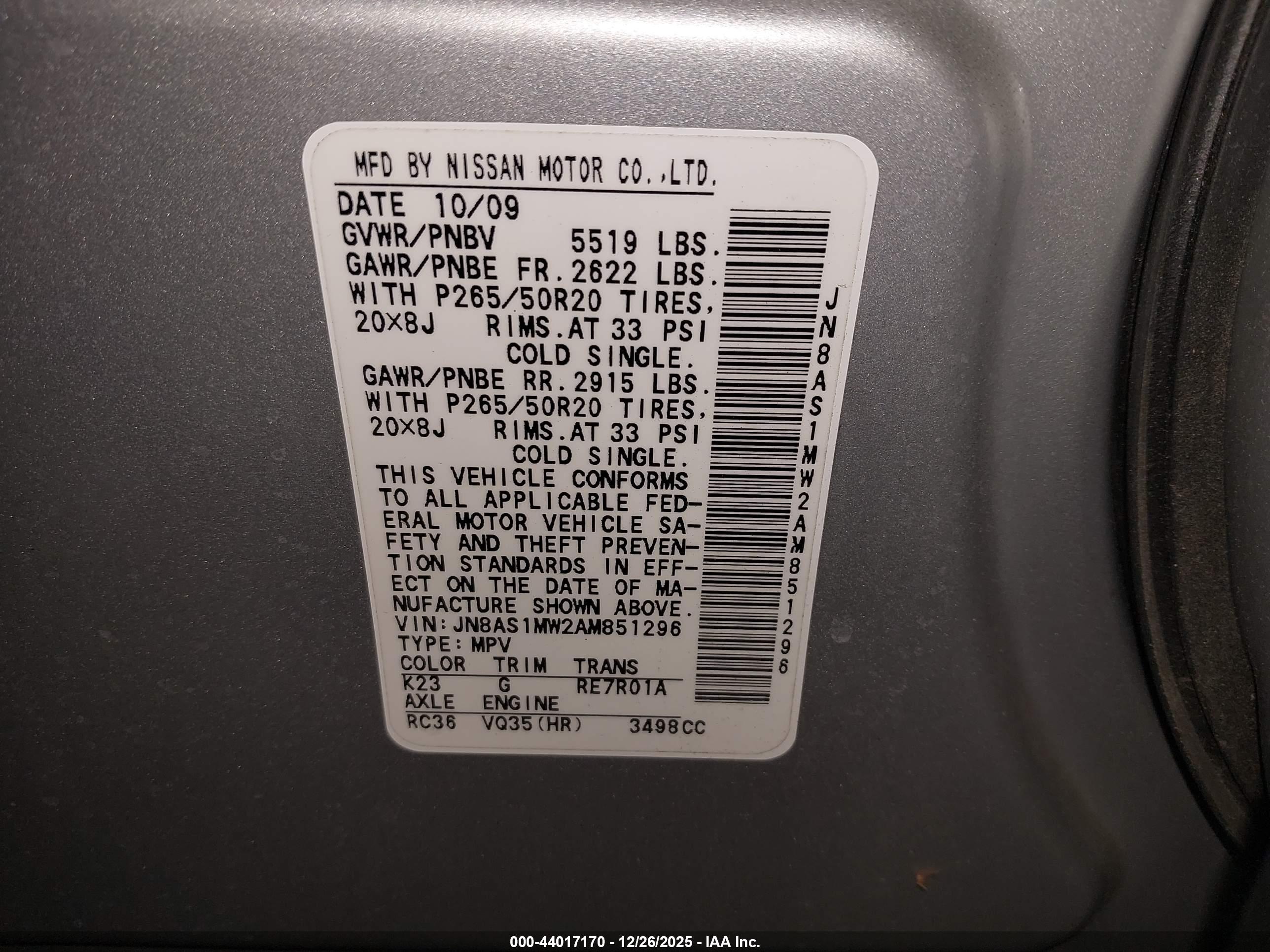 INFINITI FX35 image 9
