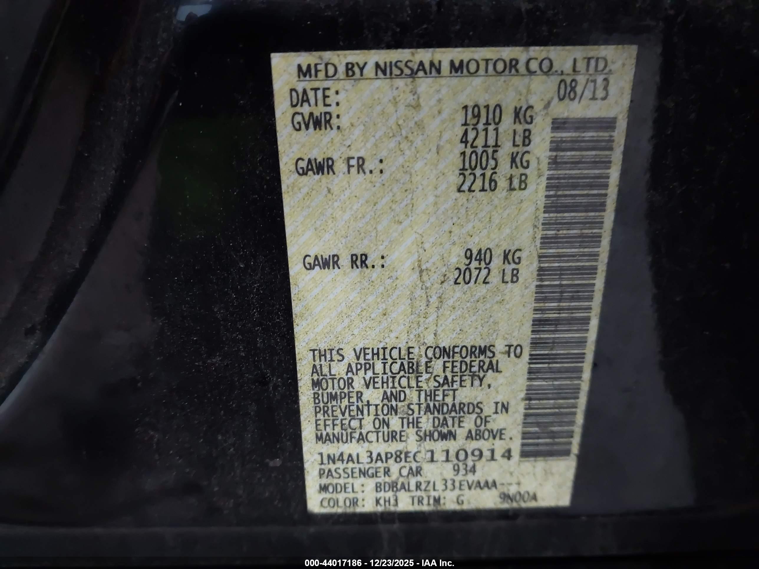 NISSAN ALTIMA image 9