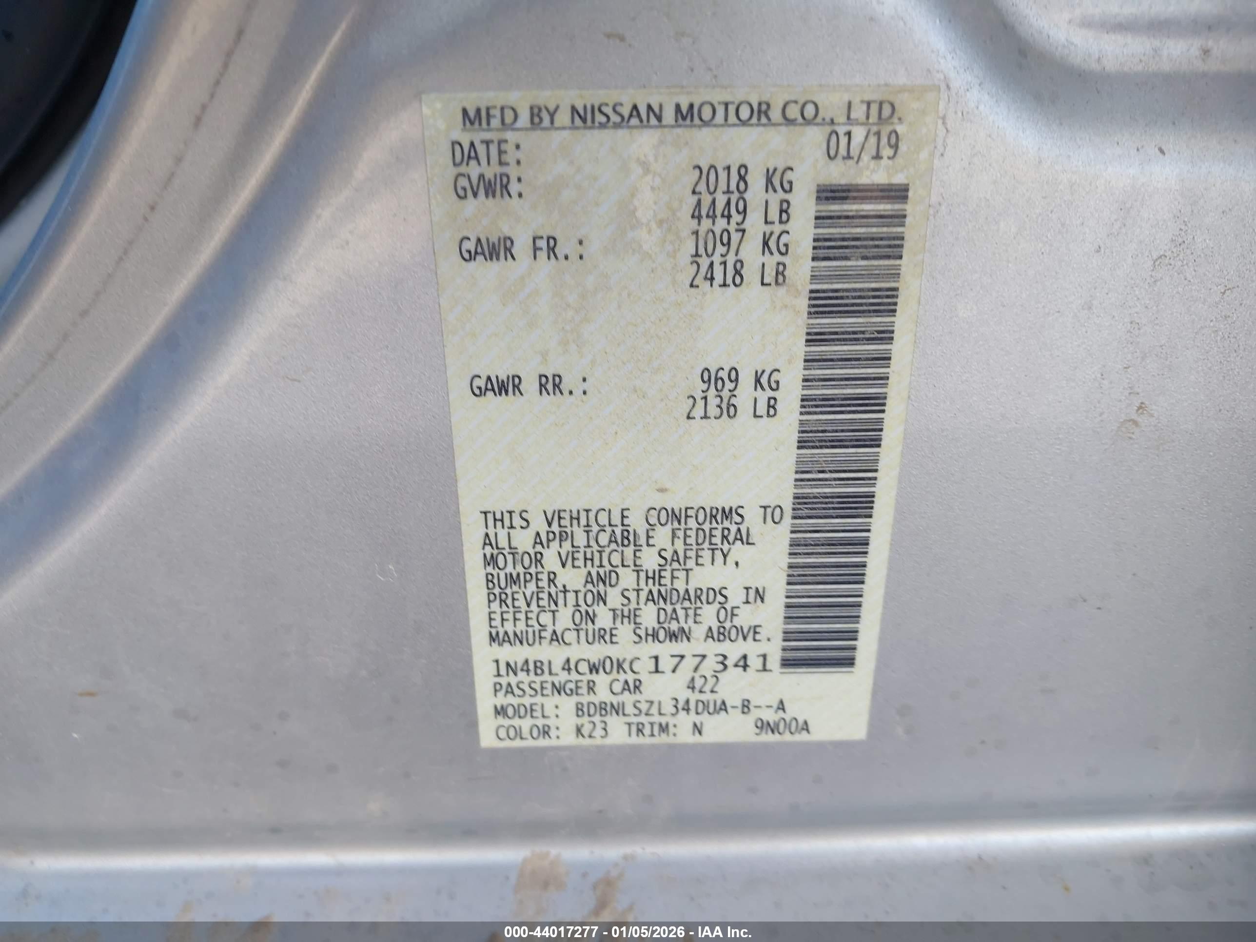 NISSAN ALTIMA image 9