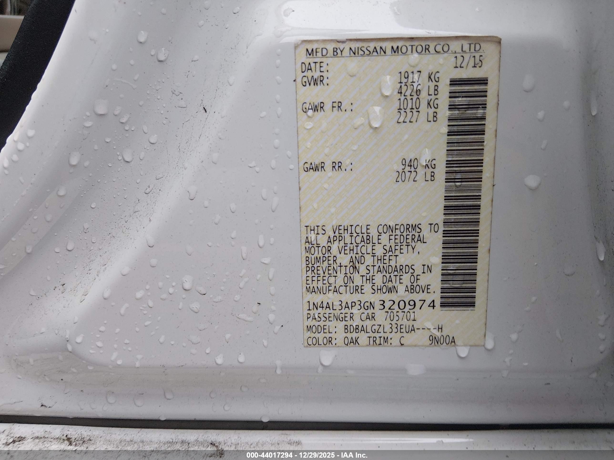 NISSAN ALTIMA image 9