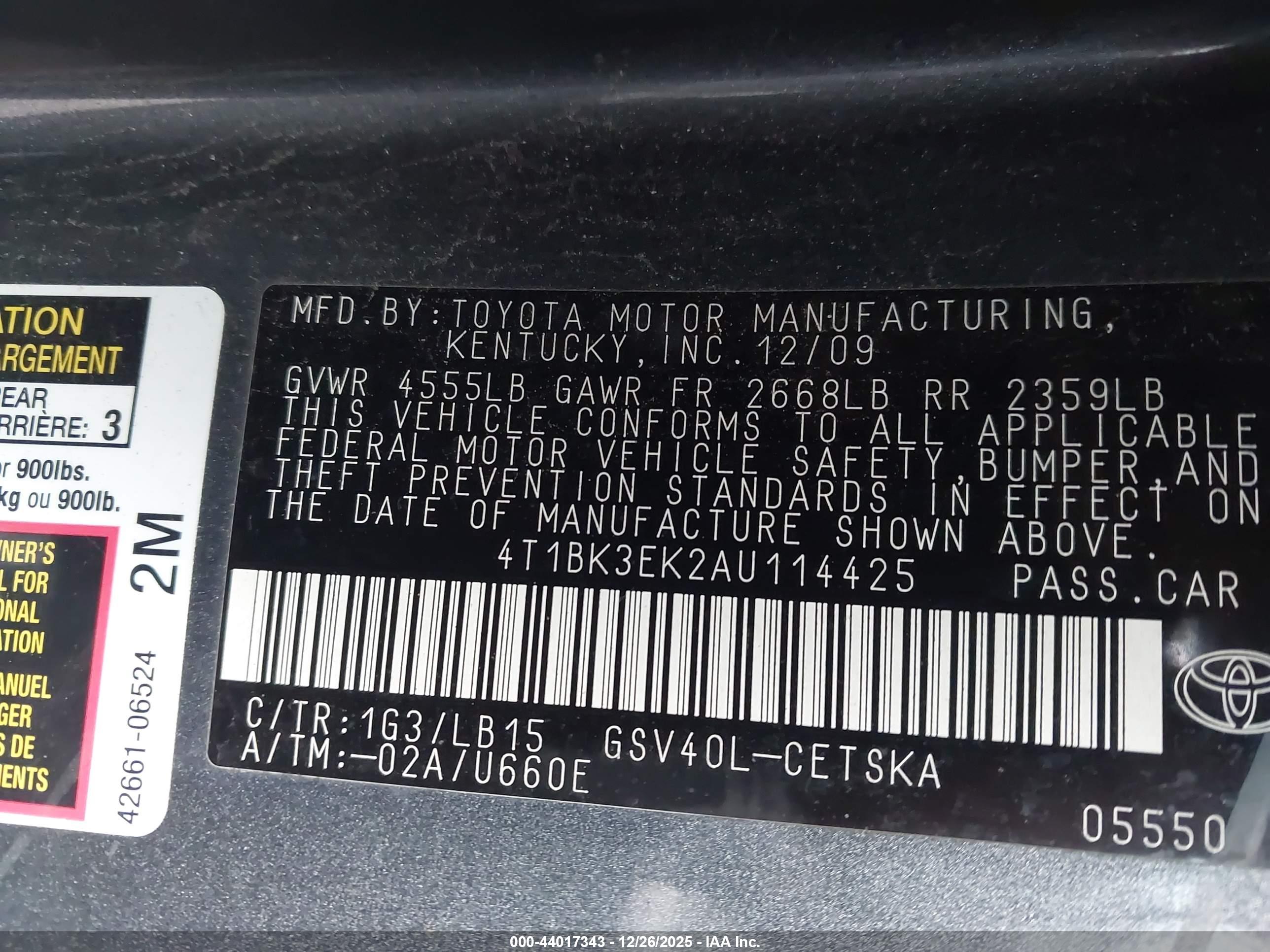 TOYOTA CAMRY image 9